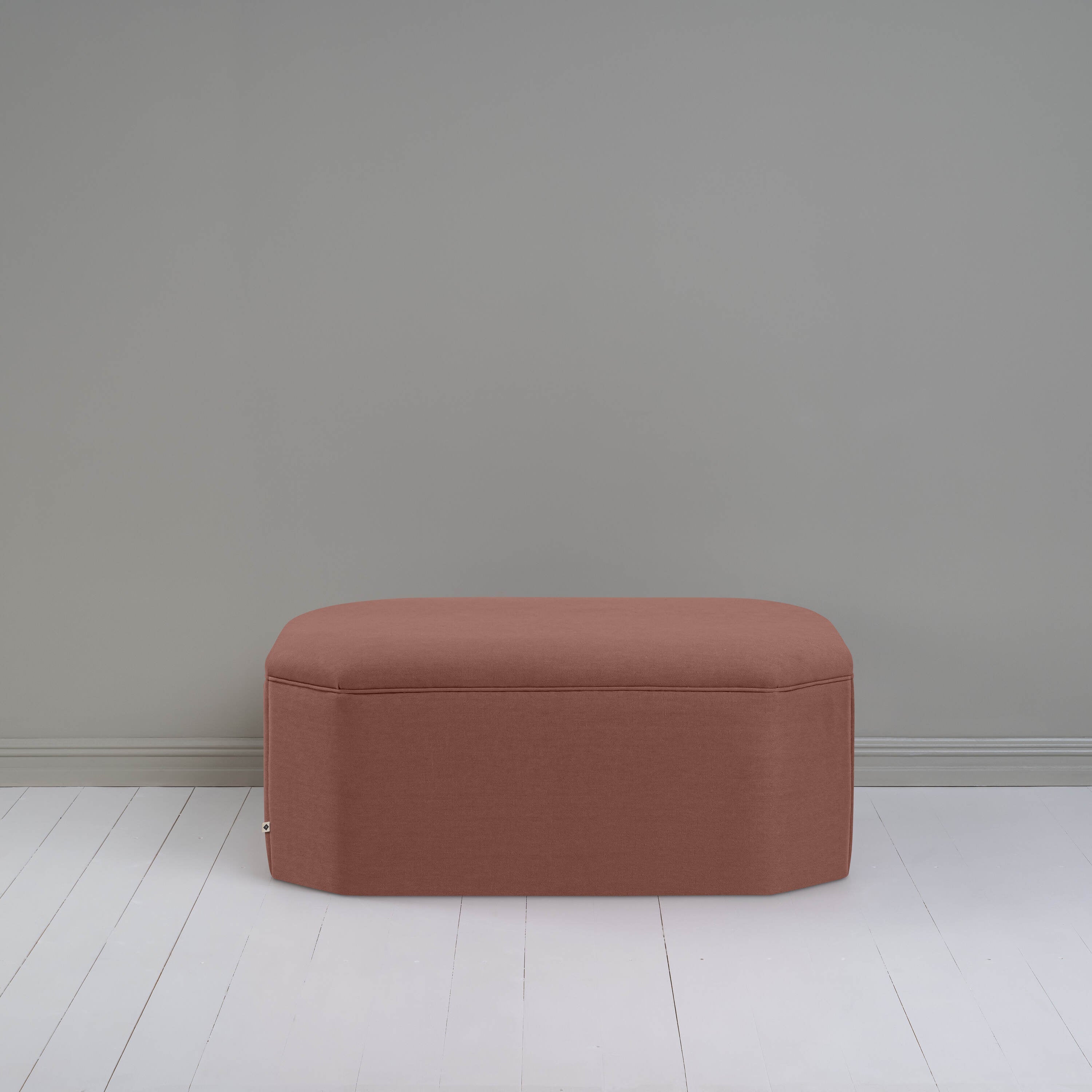 Hither Hexagonal Ottoman in Laidback Linen Sweet Briar - Image 2