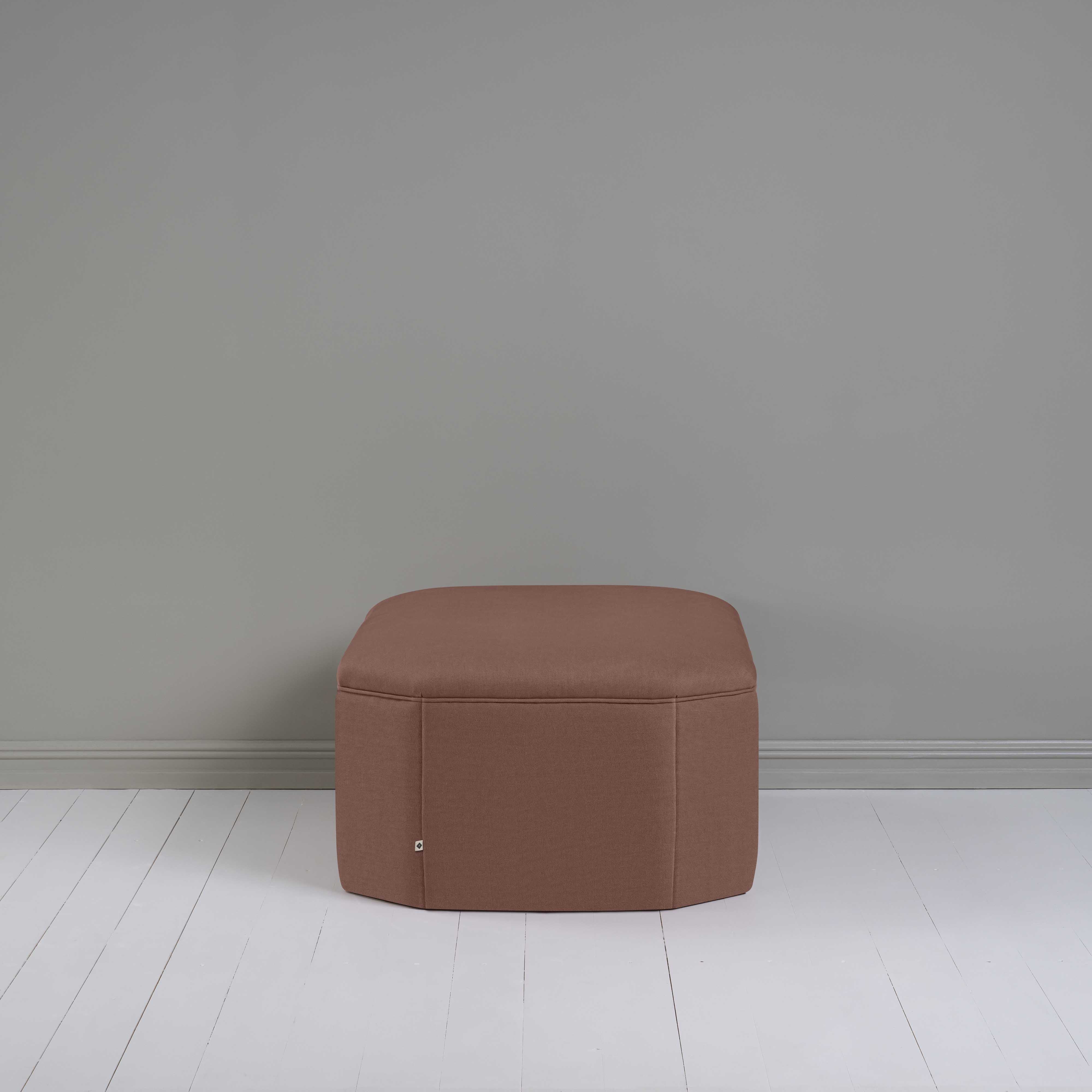 Hither Hexagonal Ottoman in Laidback Linen Sweet Briar - Image 4