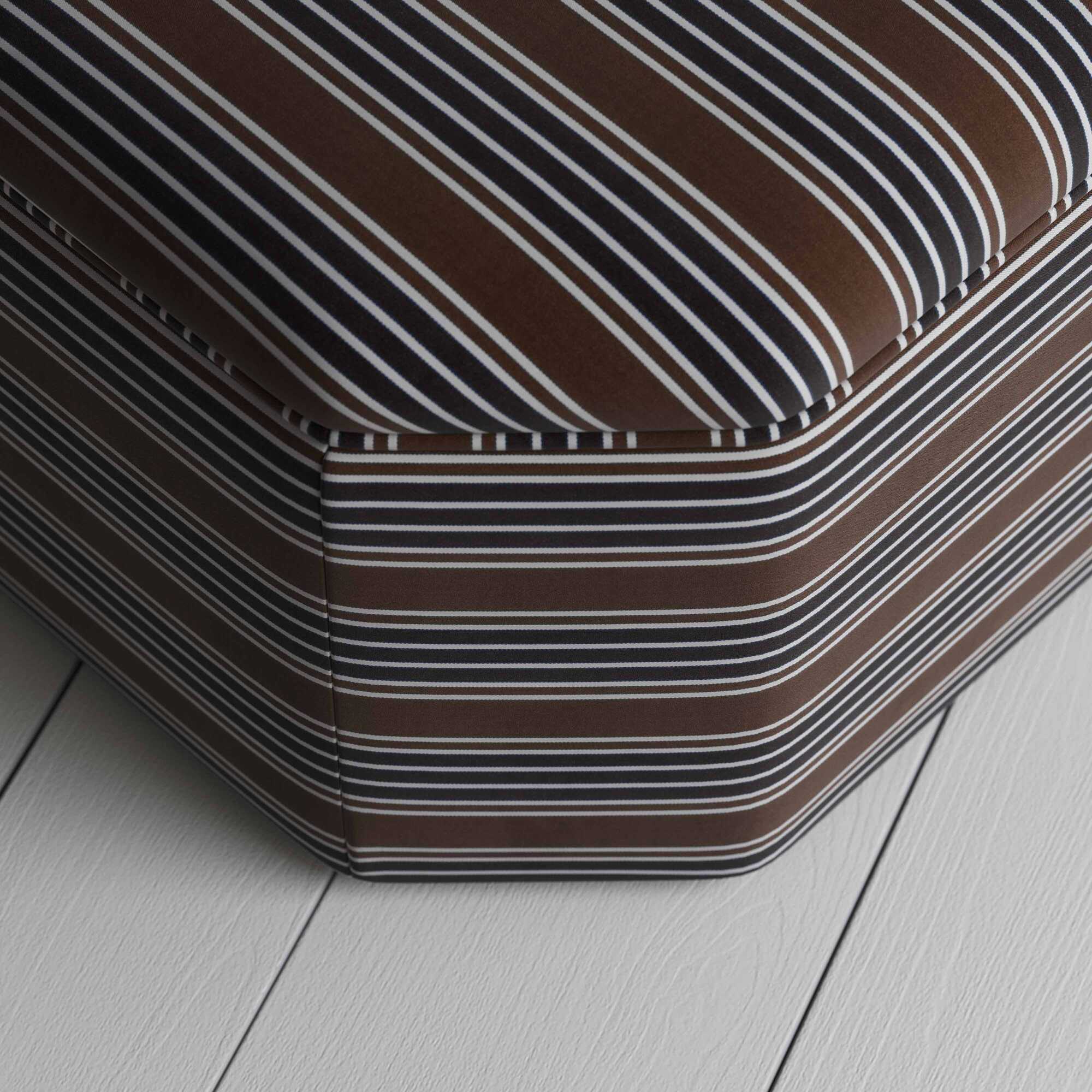 Hither Hexagonal Ottoman in Regatta Cotton, Charcoal - Image 4