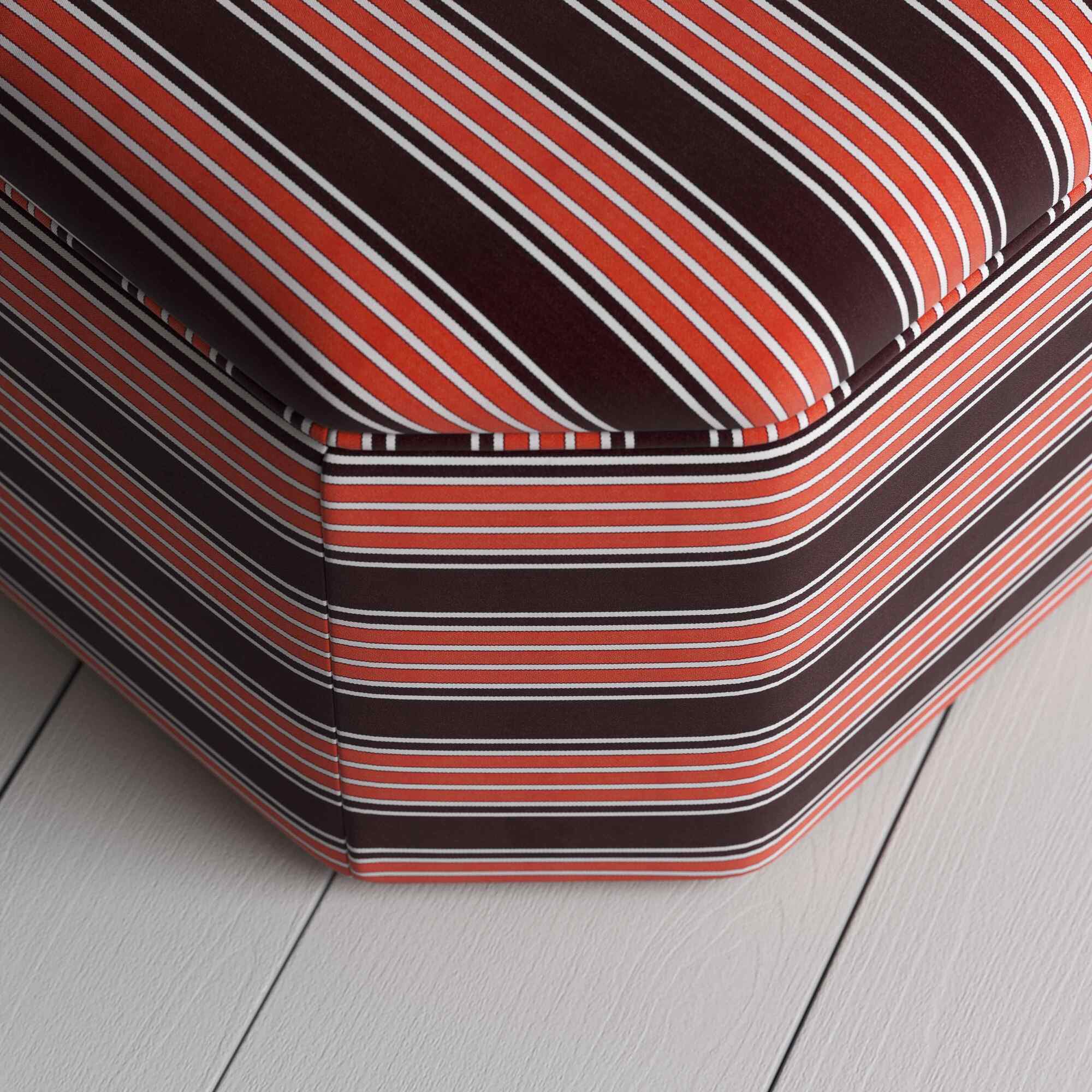 Hither Hexagonal Ottoman in Regatta Cotton, Flame - Image 4