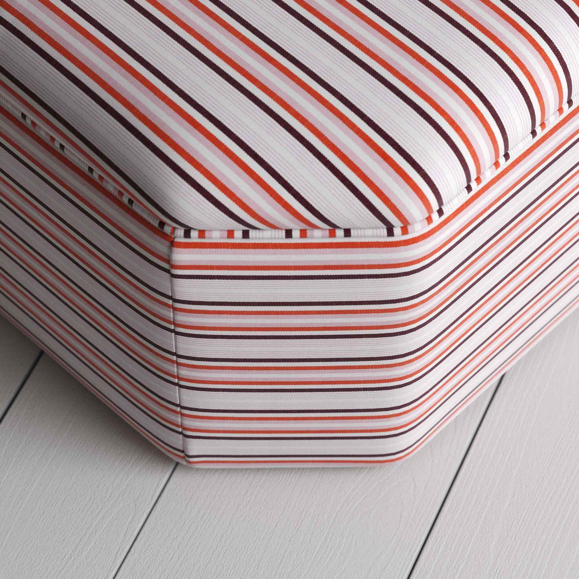 Hither Hexagonal Ottoman in Slow Lane Cotton Linen, Berry - Image 4