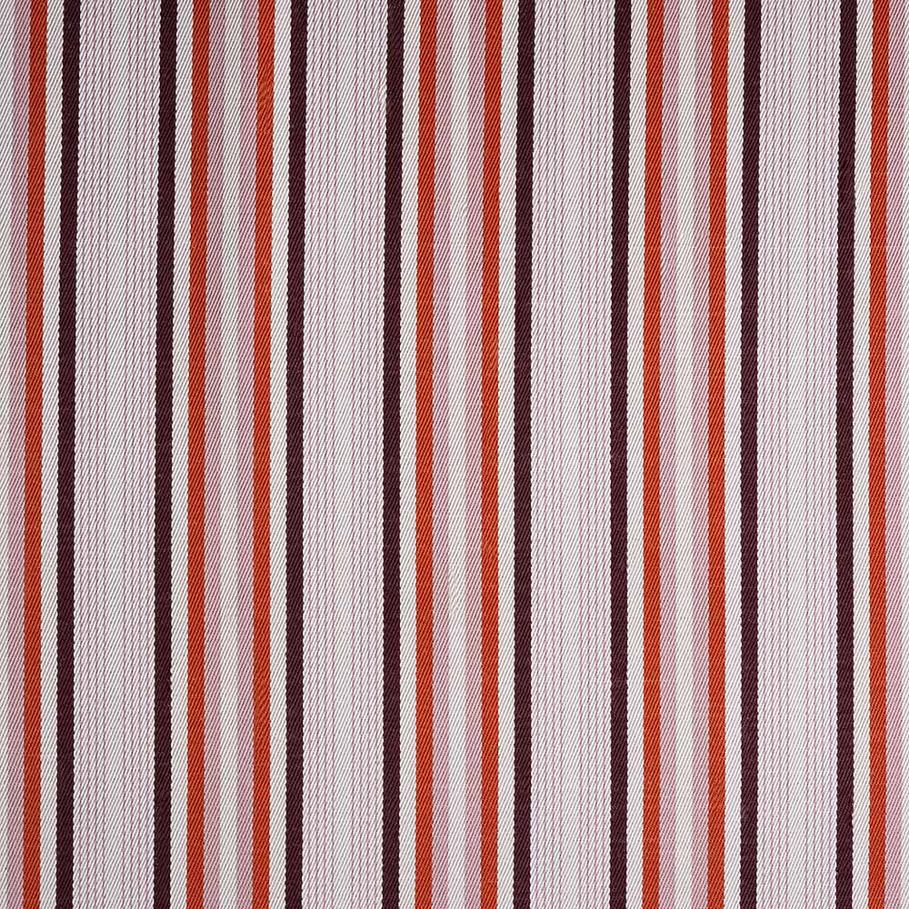 Hither Hexagonal Ottoman in Slow Lane Cotton Linen, Berry - Image 6