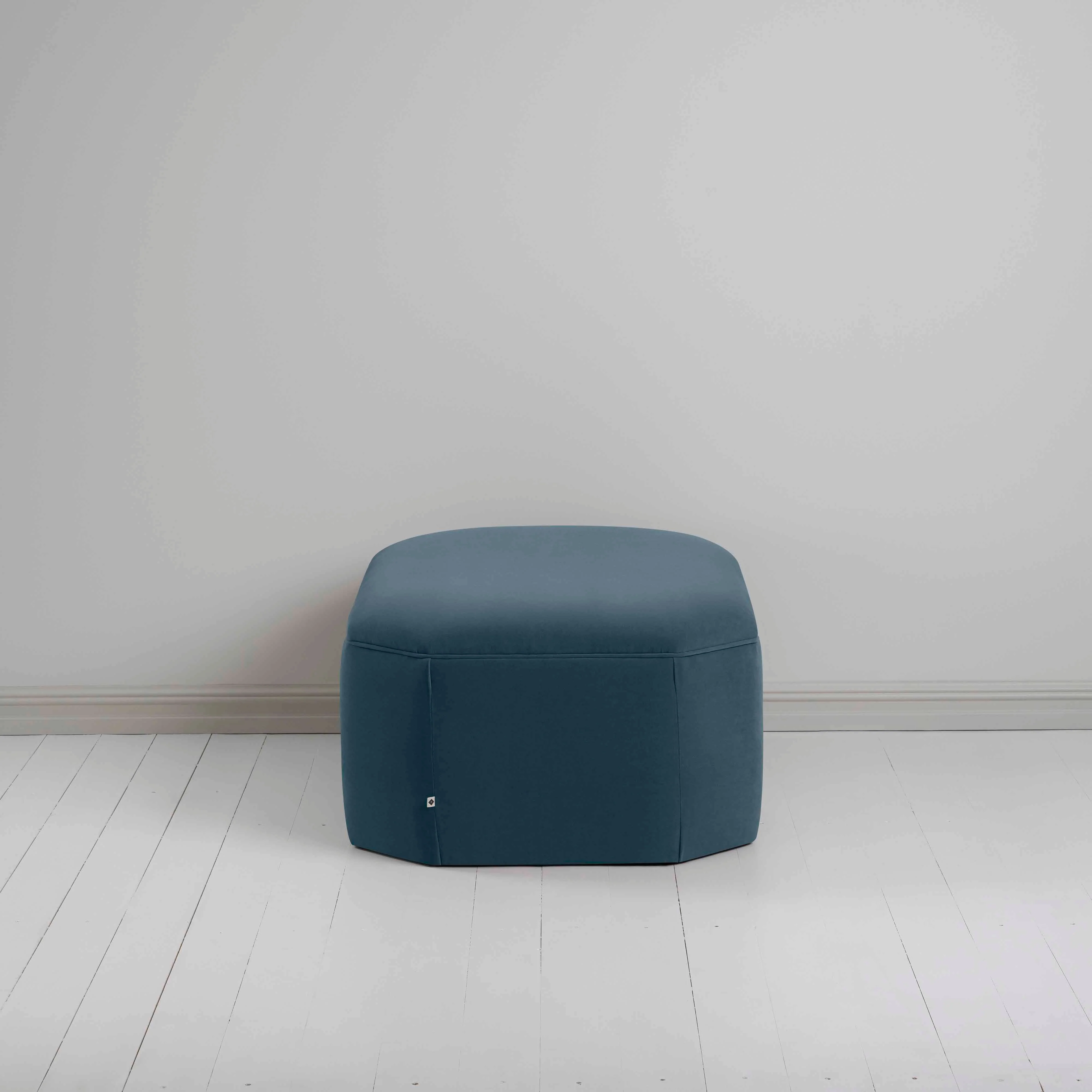 Hither Hexagonal Storage Ottoman in Intelligent Velvet Aegean - Image 6