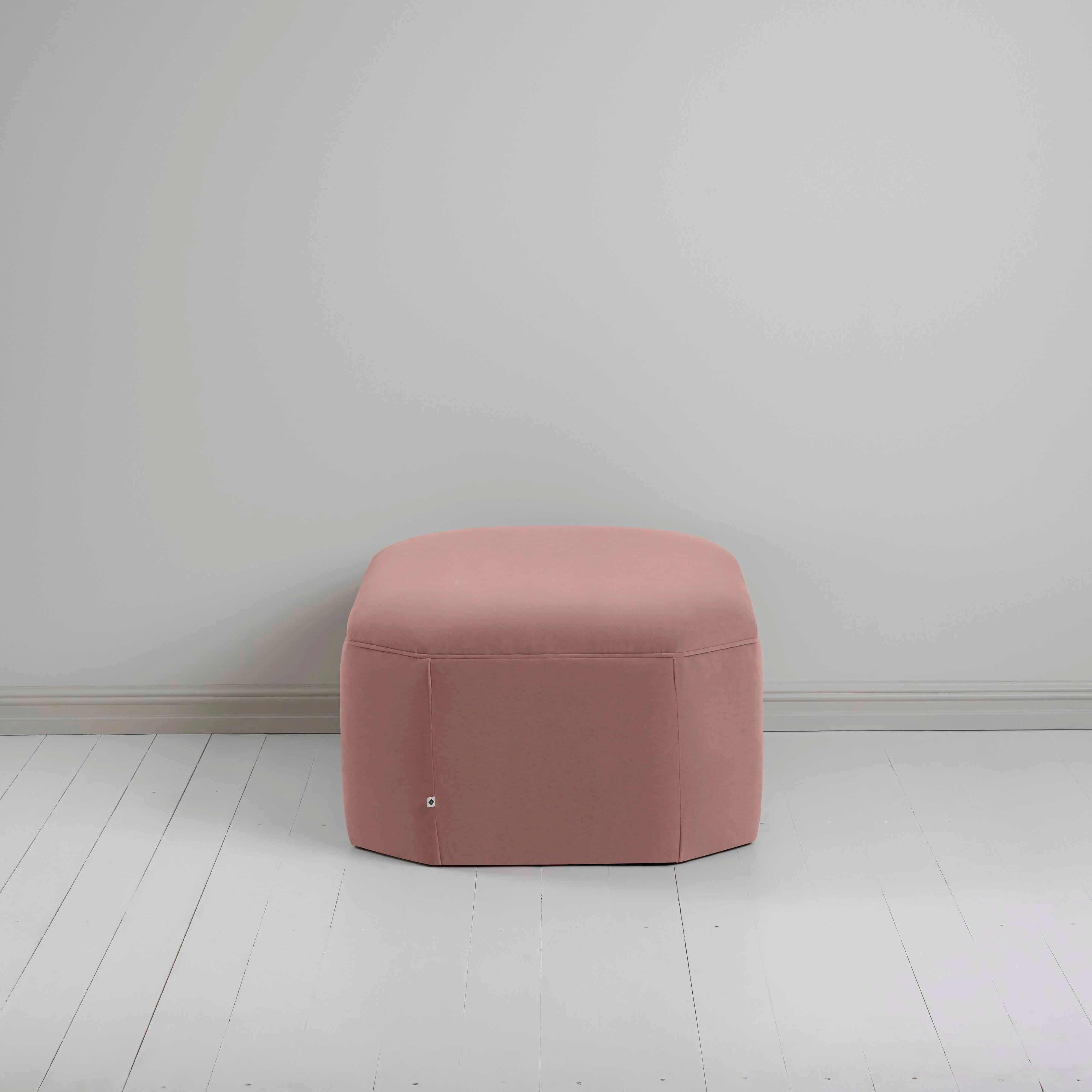 Hither Hexagonal Storage Ottoman in Intelligent Velvet Dusky Pink - Image 6