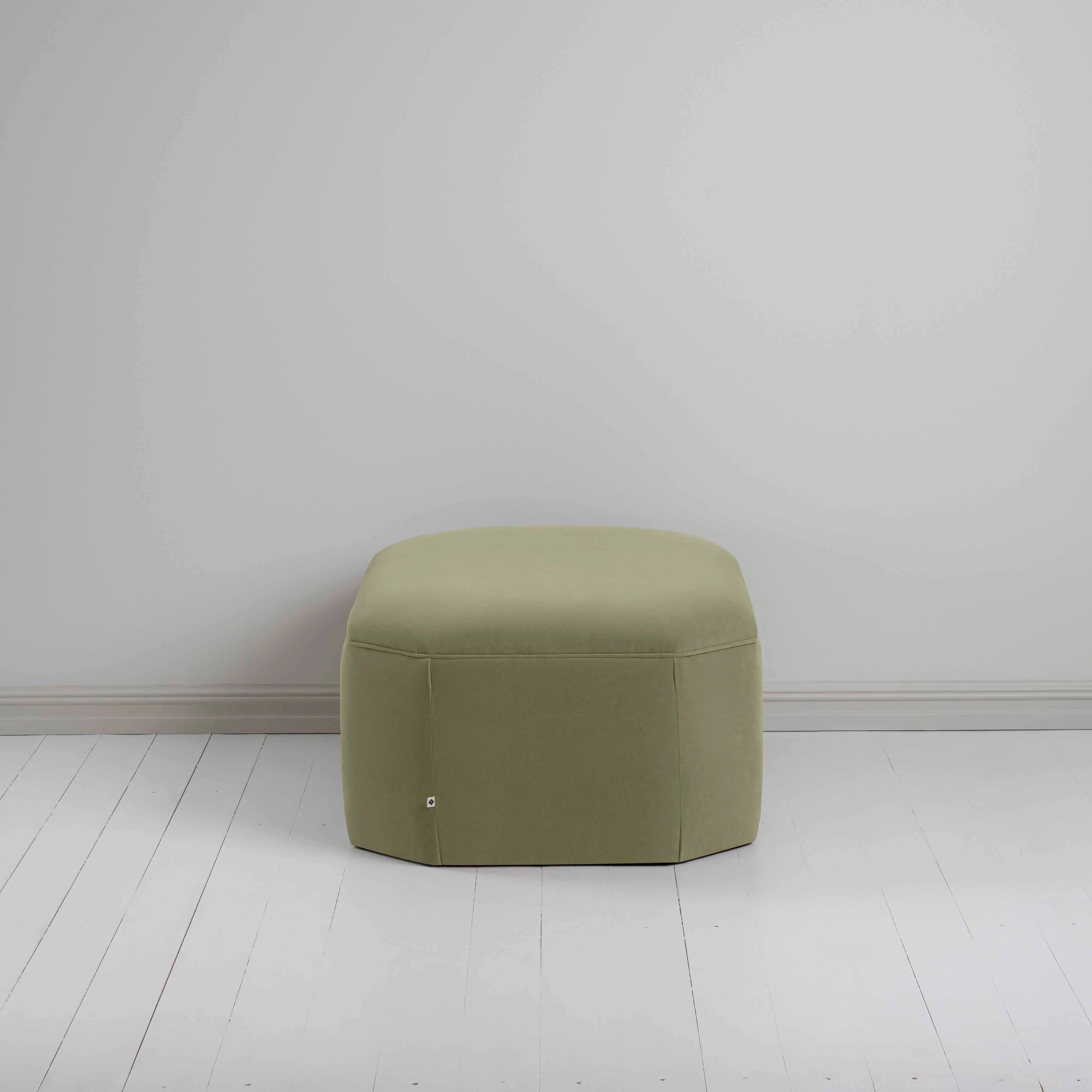 Hither Hexagonal Storage Ottoman in Intelligent Velvet Green Tea - Image 6