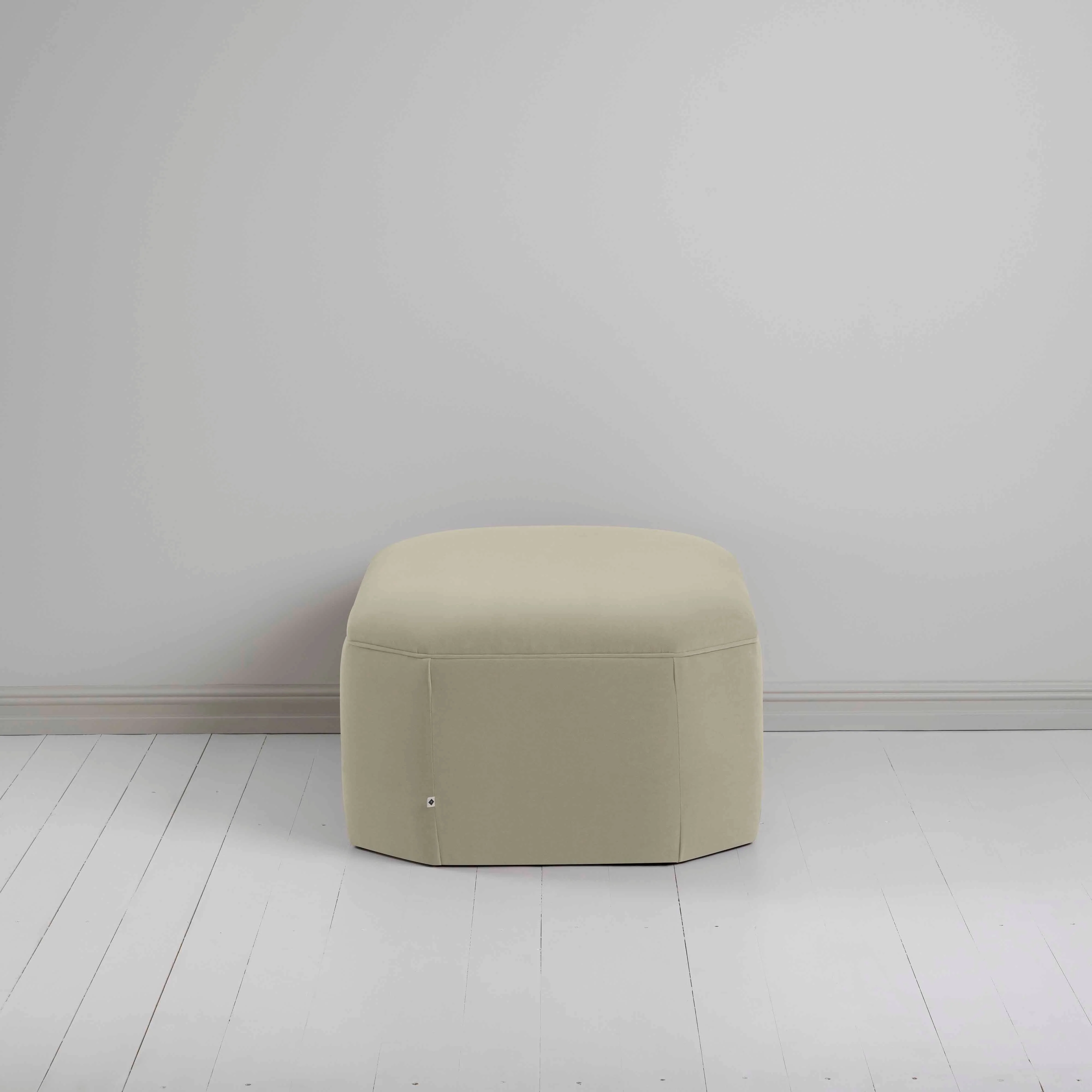 Hither Hexagonal Storage Ottoman in Intelligent Velvet Moonstone - Image 6