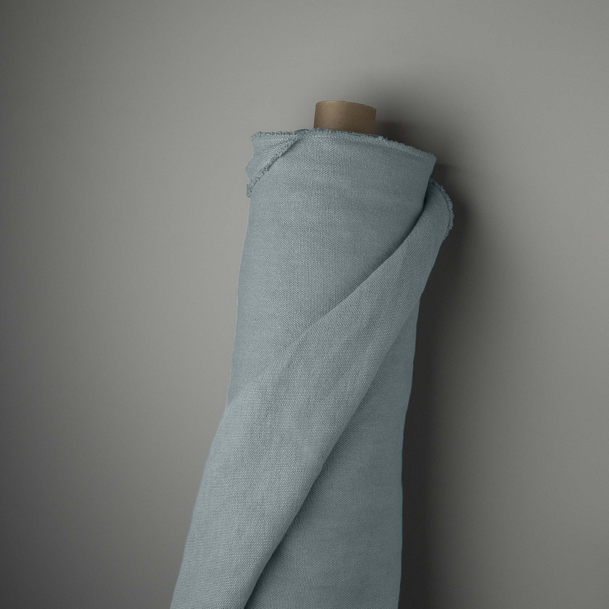 Hither Hexagonal Storage Ottoman in Laidback Linen Cerulean - Image 5