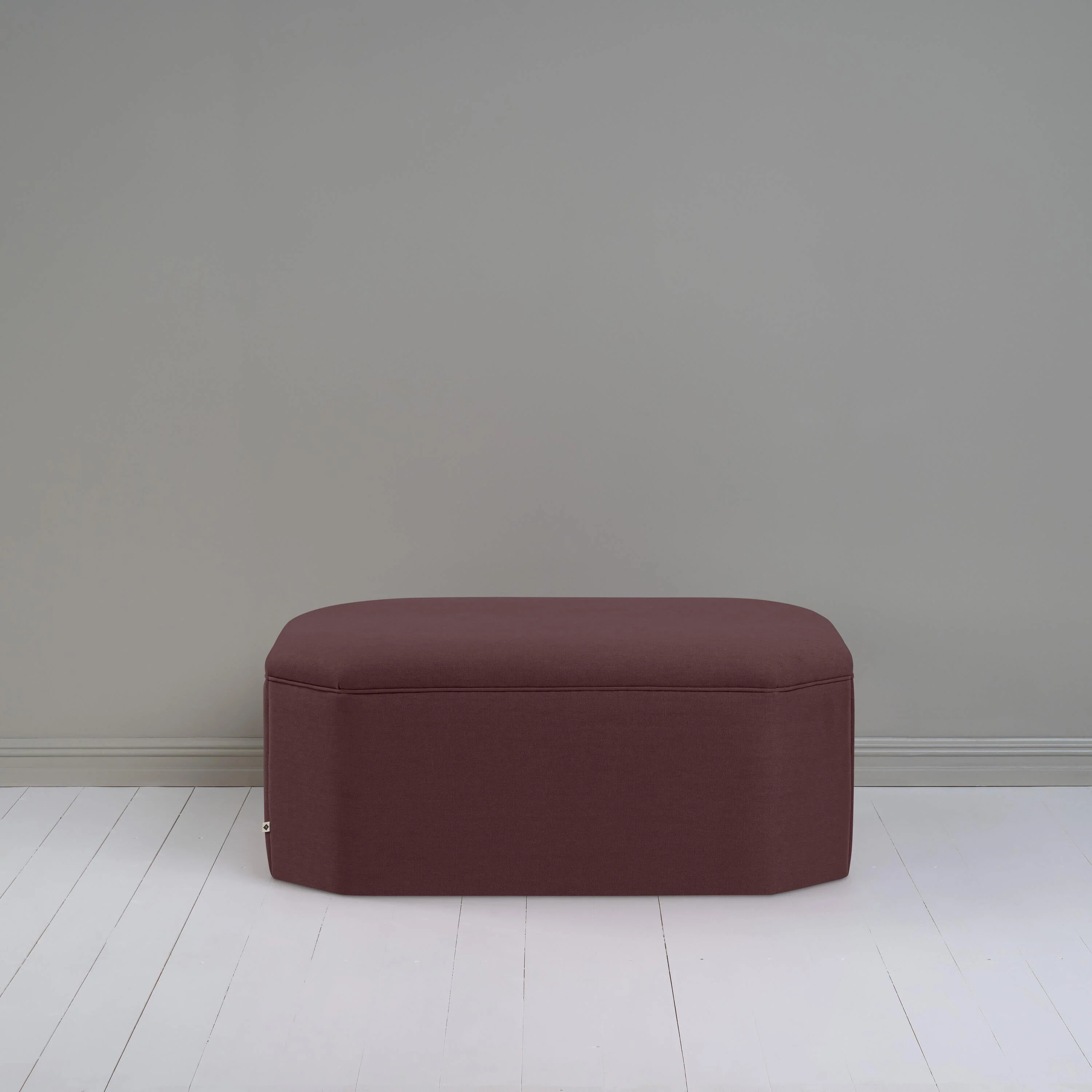 Hither Hexagonal Storage Ottoman in Laidback Linen Damson - Image 2