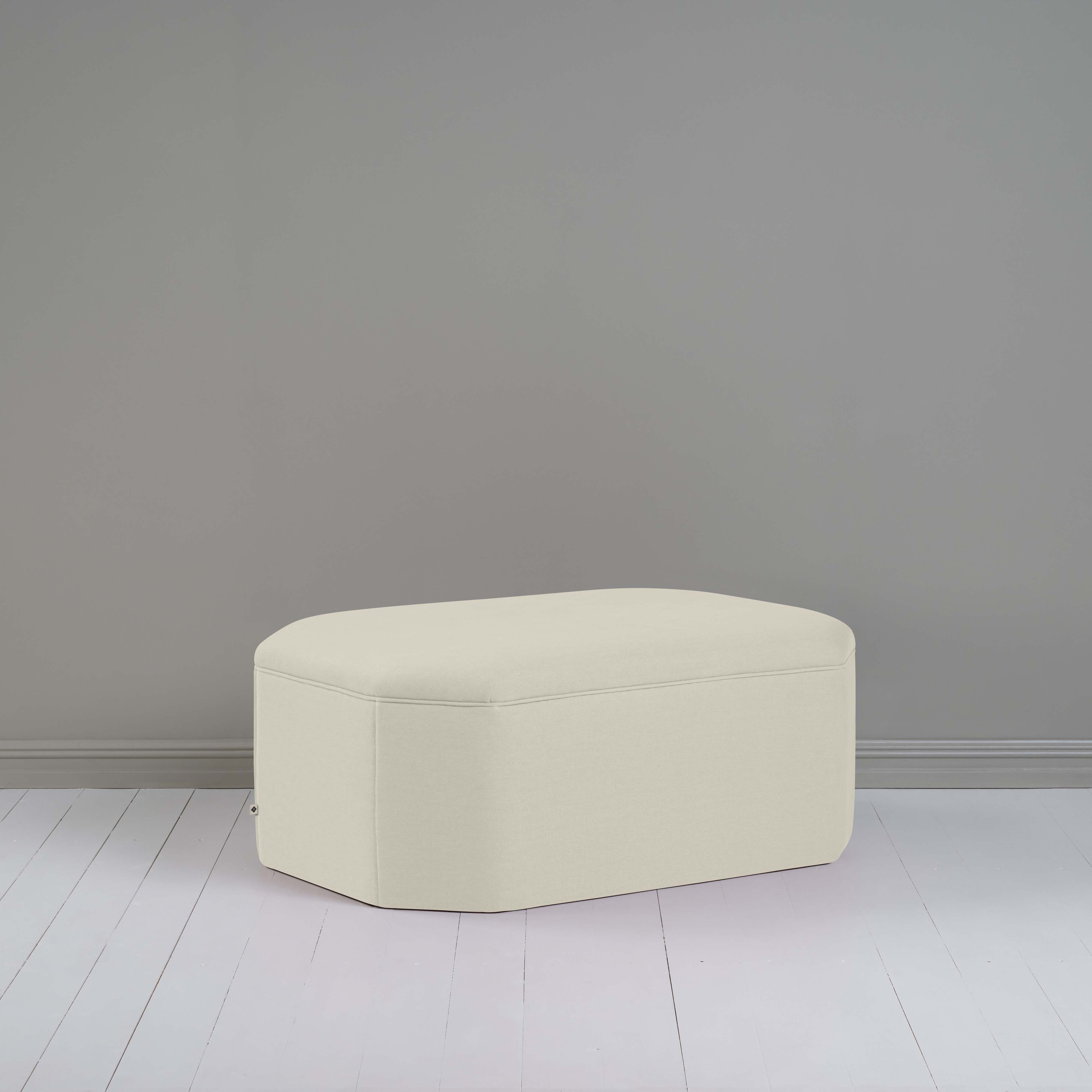 Hither Hexagonal Storage Ottoman in Laidback Linen Dove