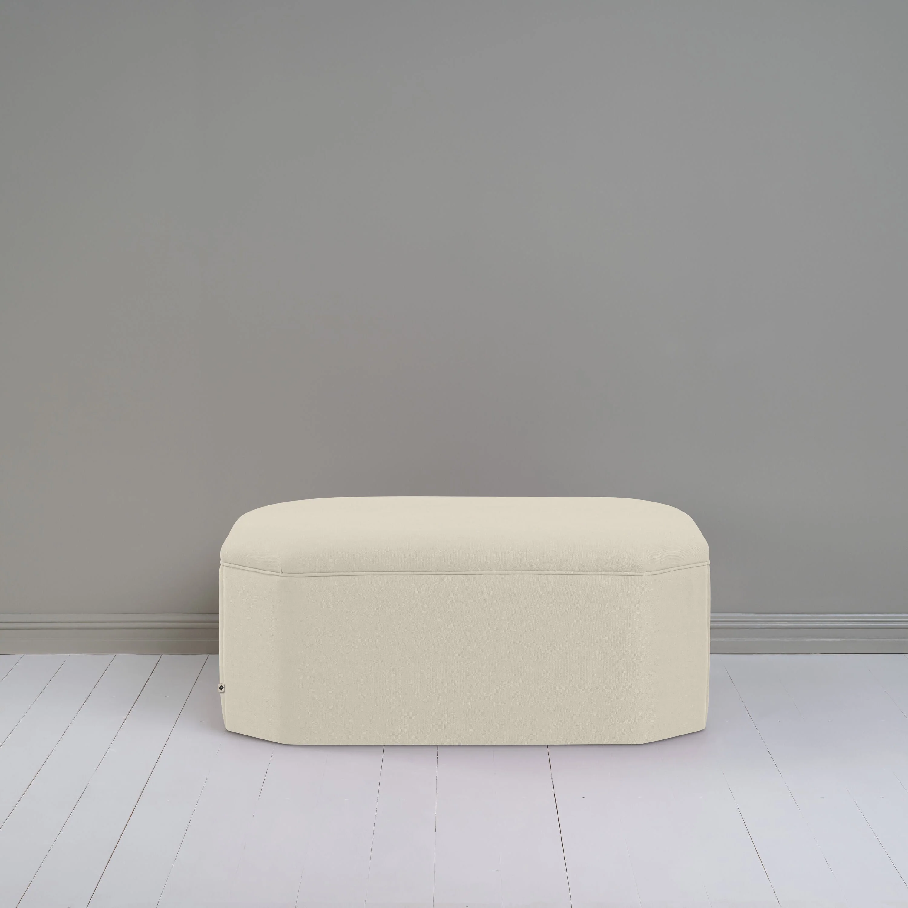 Hither Hexagonal Storage Ottoman in Laidback Linen Dove - Image 2