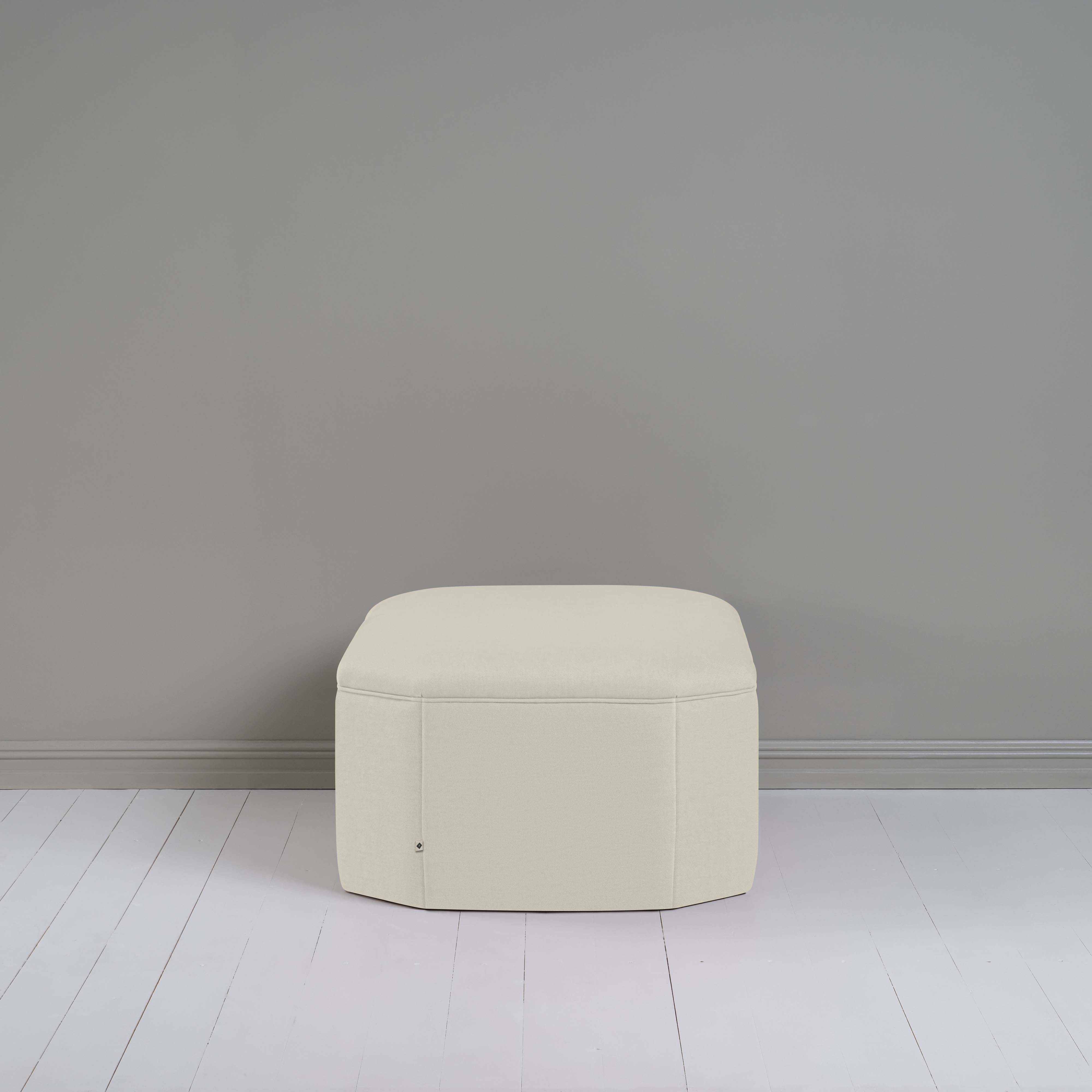 Hither Hexagonal Storage Ottoman in Laidback Linen Dove - Image 4
