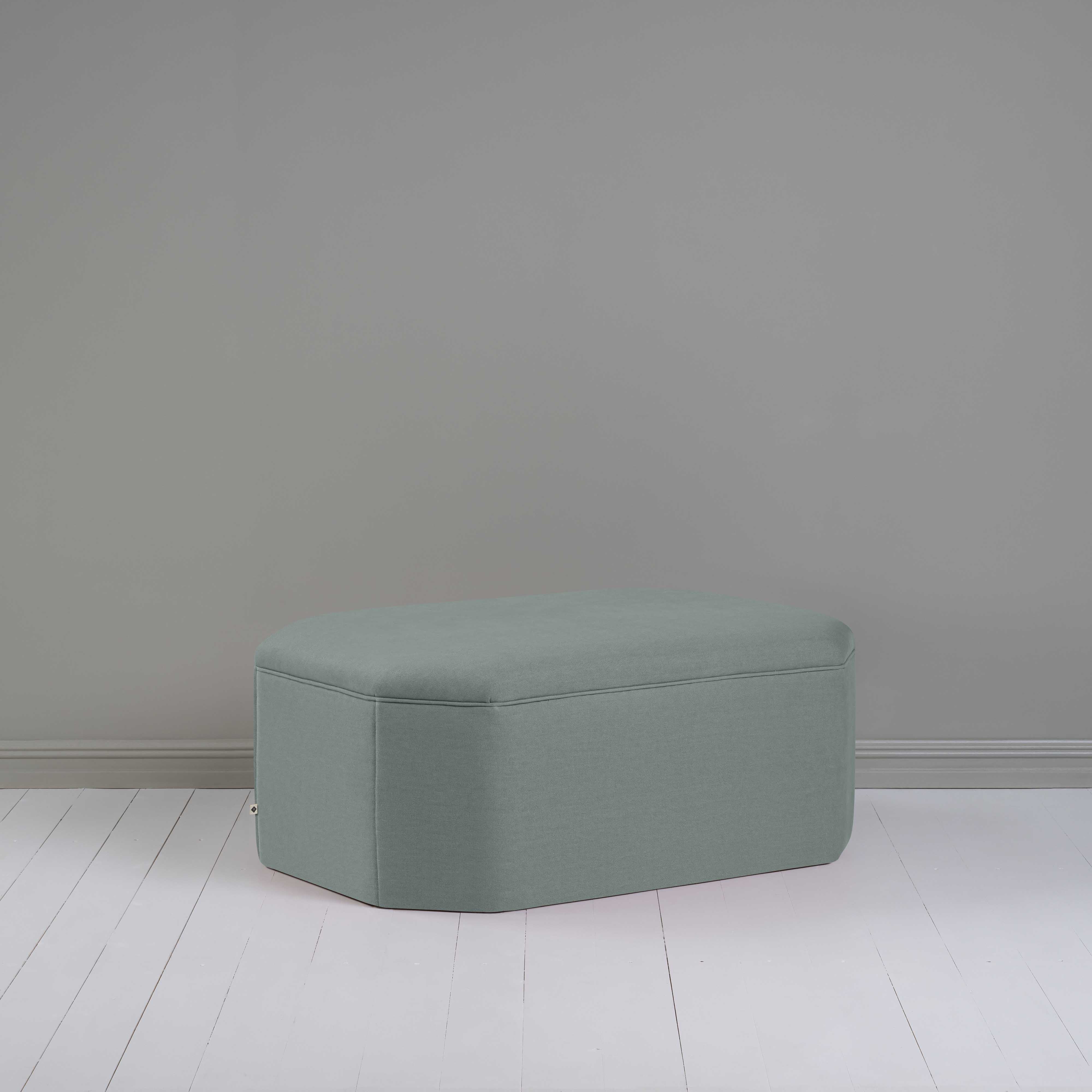 Hither Hexagonal Storage Ottoman in Laidback Linen Mineral