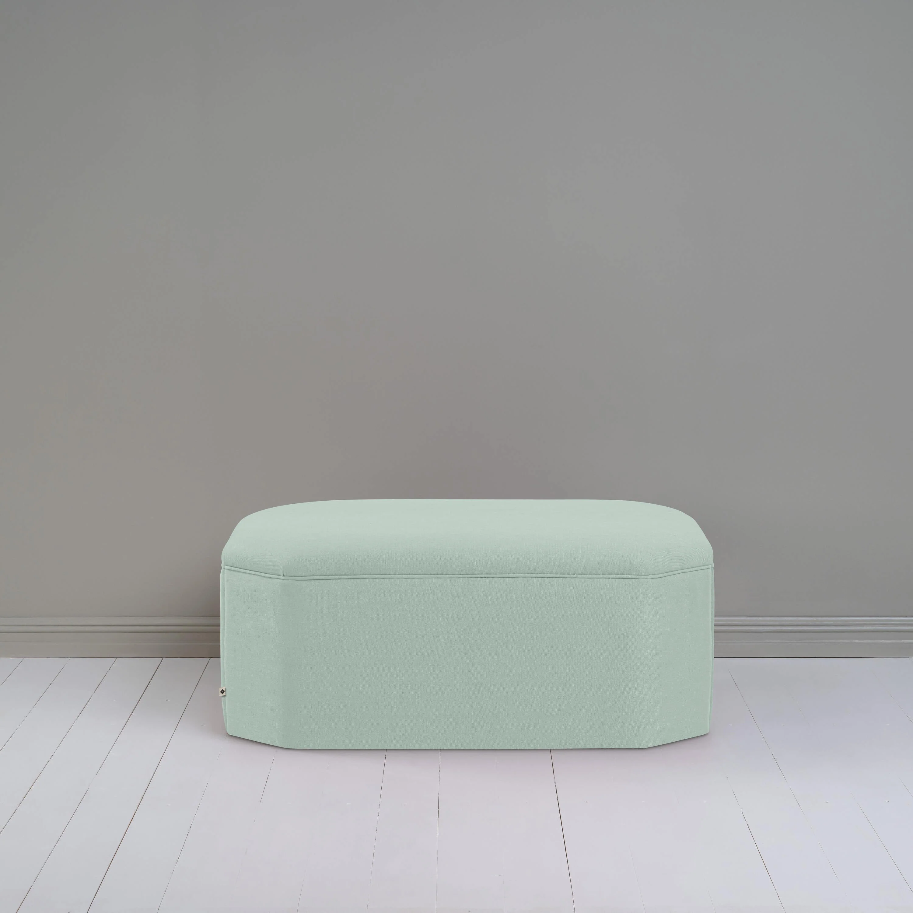 Hither Hexagonal Storage Ottoman in Laidback Linen Sky - Image 2
