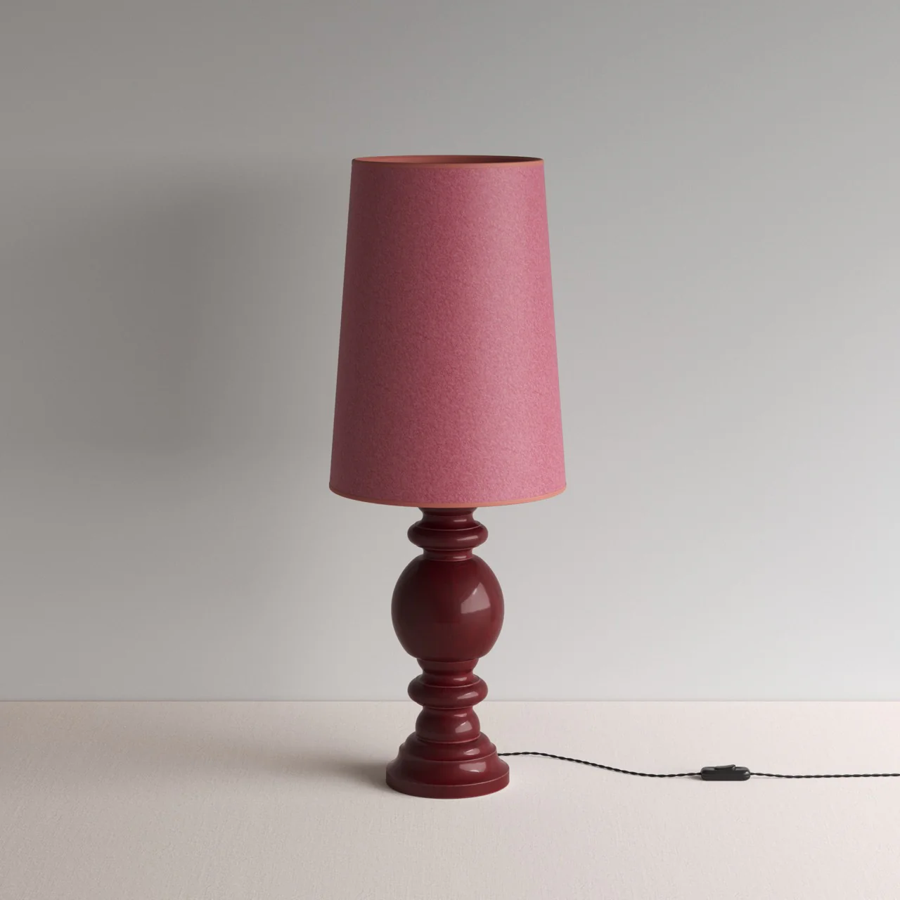 Hourglass Ceramic Table Lamp Base in Cherry - Image 10