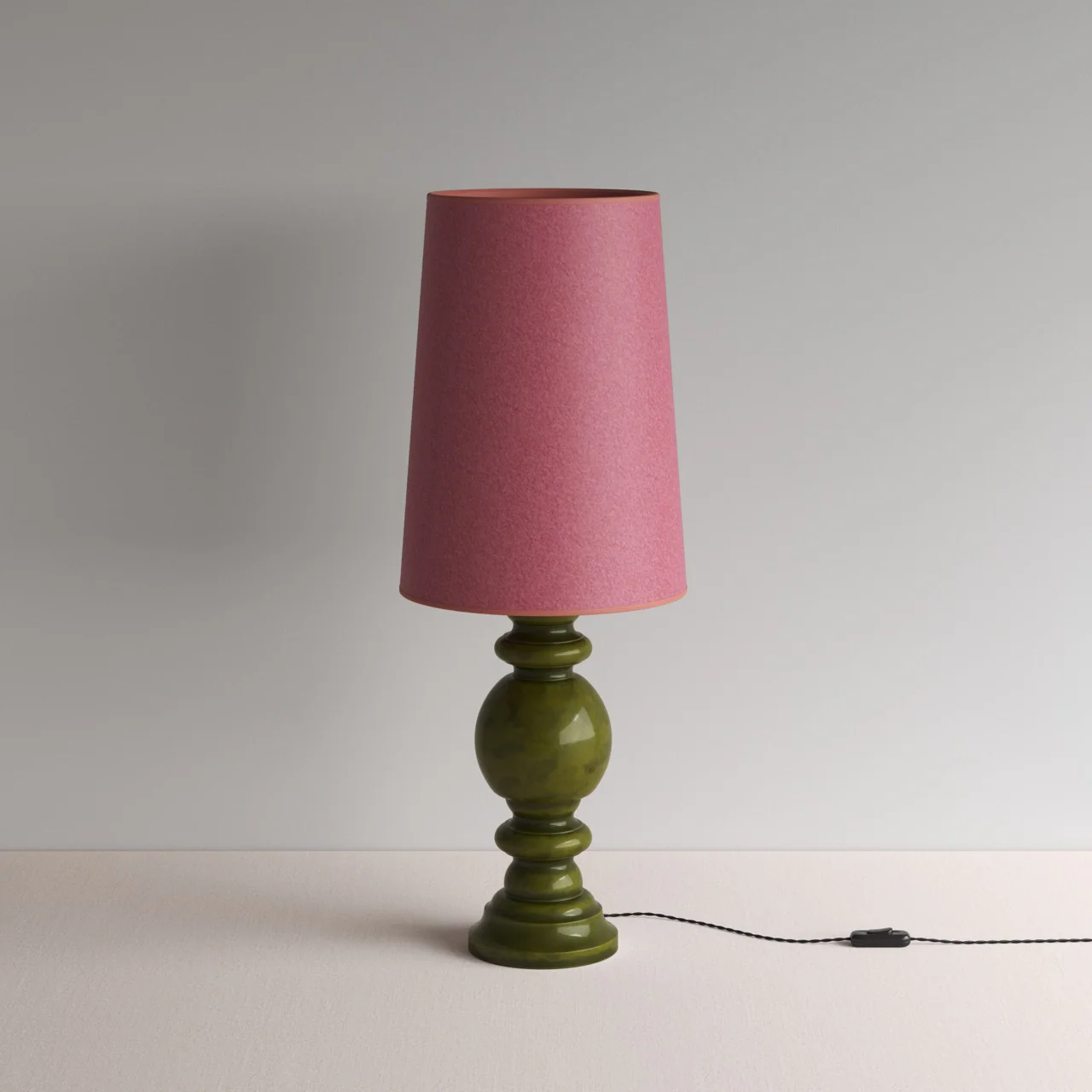 Hourglass Ceramic Table Lamp Base in Green - Image 11