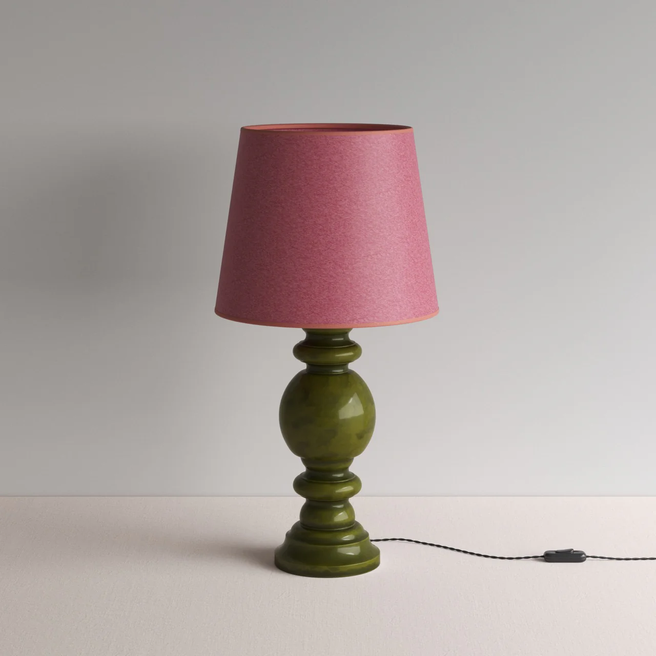 Hourglass Ceramic Table Lamp Base in Green - Image 12