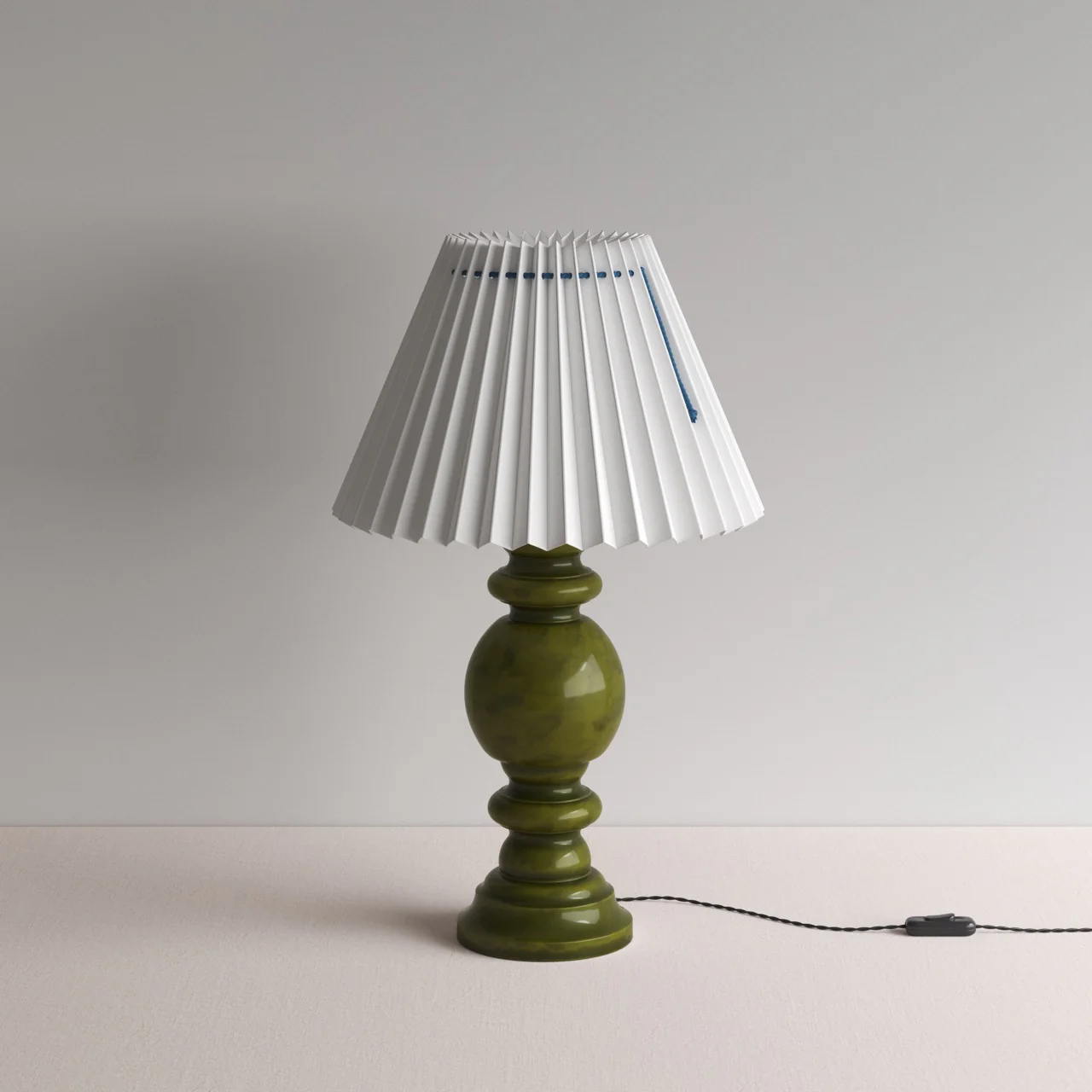 Hourglass Ceramic Table Lamp Base in Green - Image 14