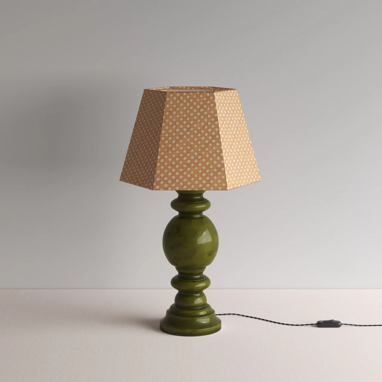 Hourglass Ceramic Table Lamp Base in Green - Image 18