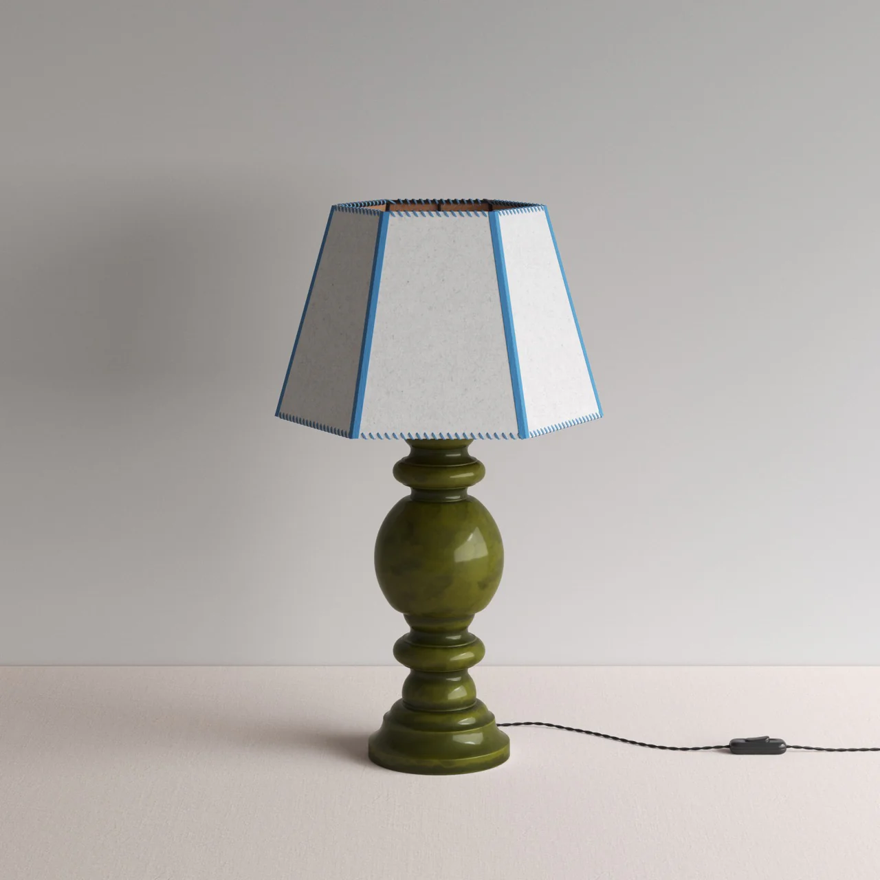 Hourglass Ceramic Table Lamp Base in Green - Image 19