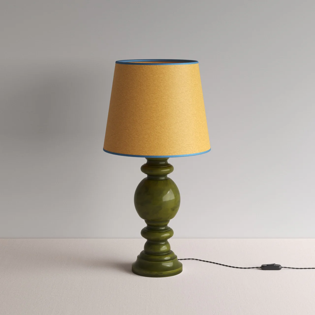 Hourglass Ceramic Table Lamp Base in Green - Image 21