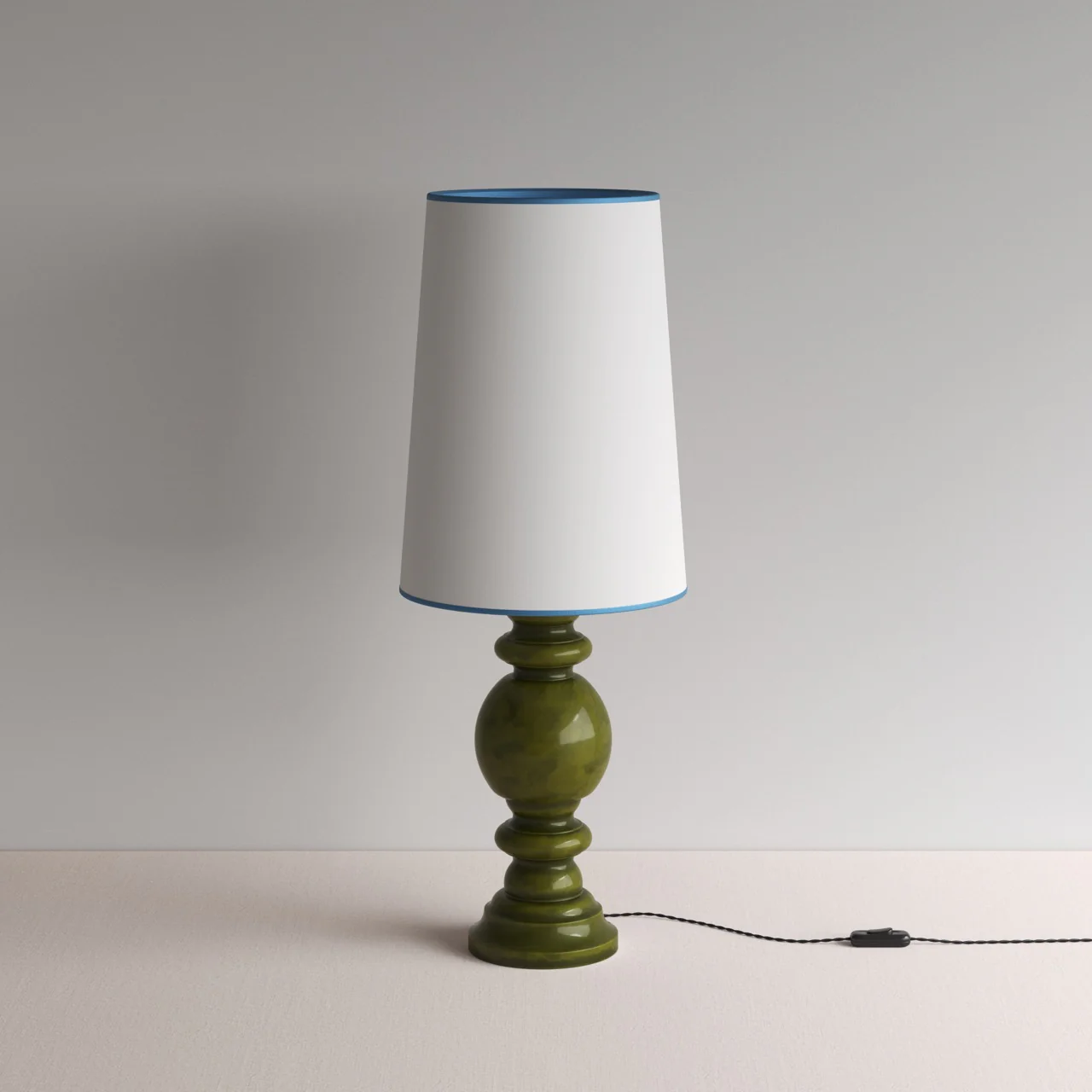 Hourglass Ceramic Table Lamp Base in Green - Image 22