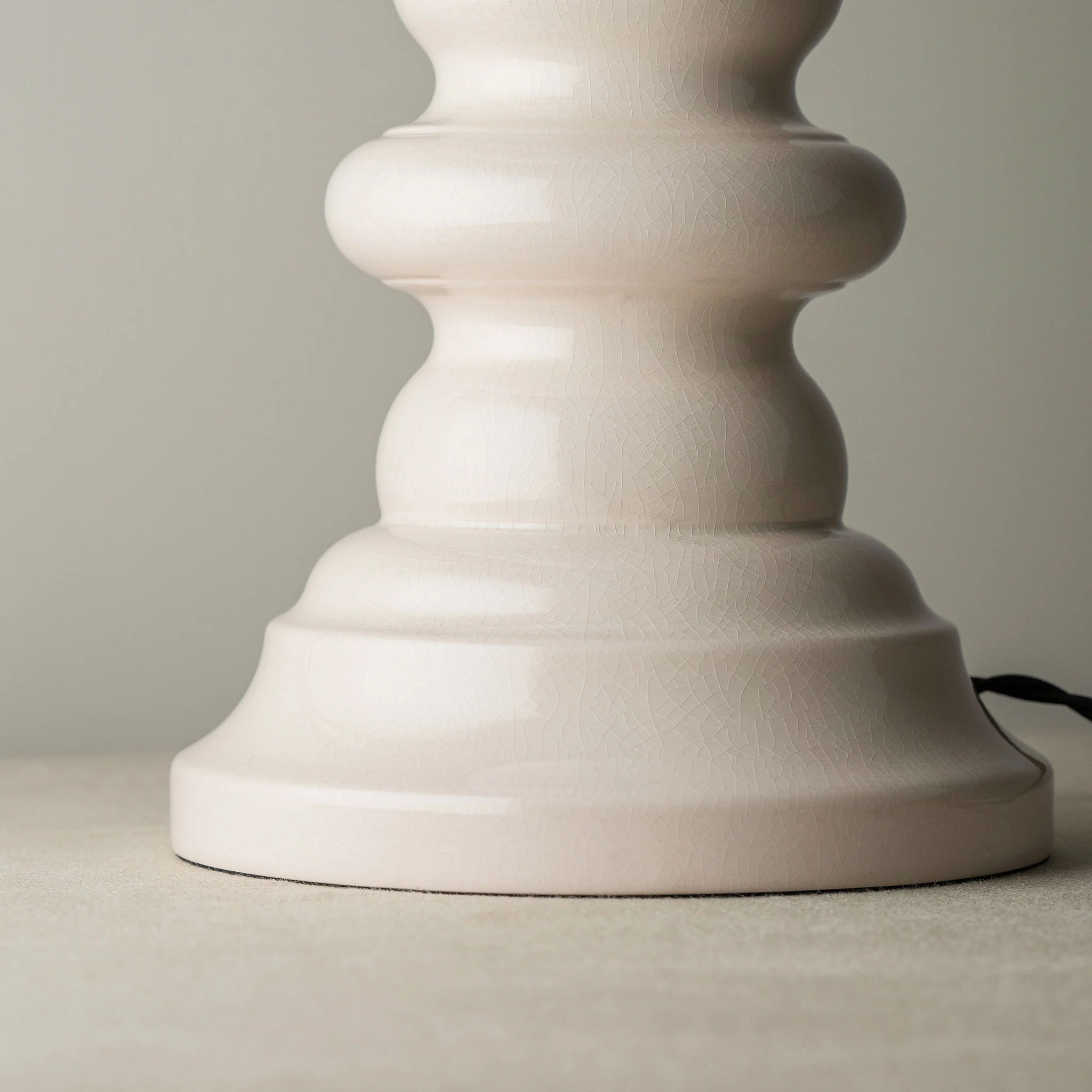 Hourglass Ceramic Table Lamp Base in White - Image 8