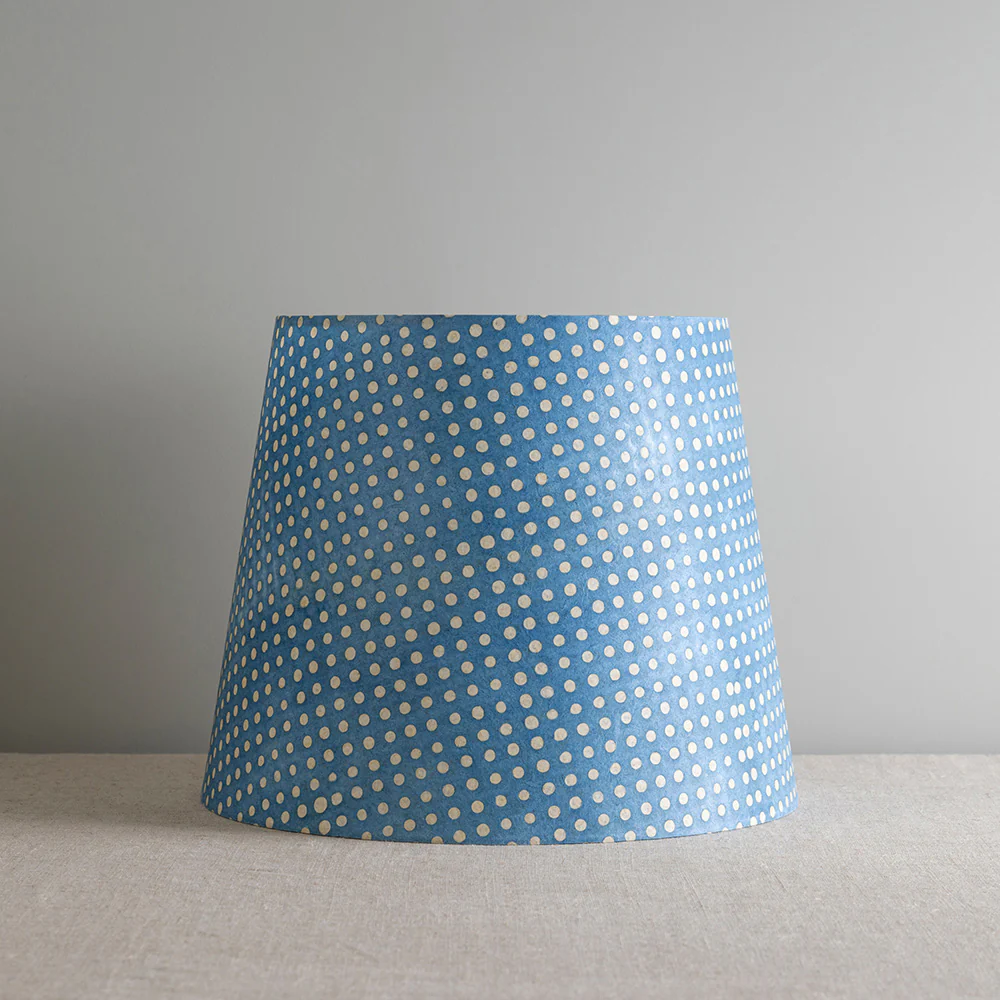 Humbug Straight Empire Batik Paper Lamp Shade in Dotty Sky Blue - Image 4