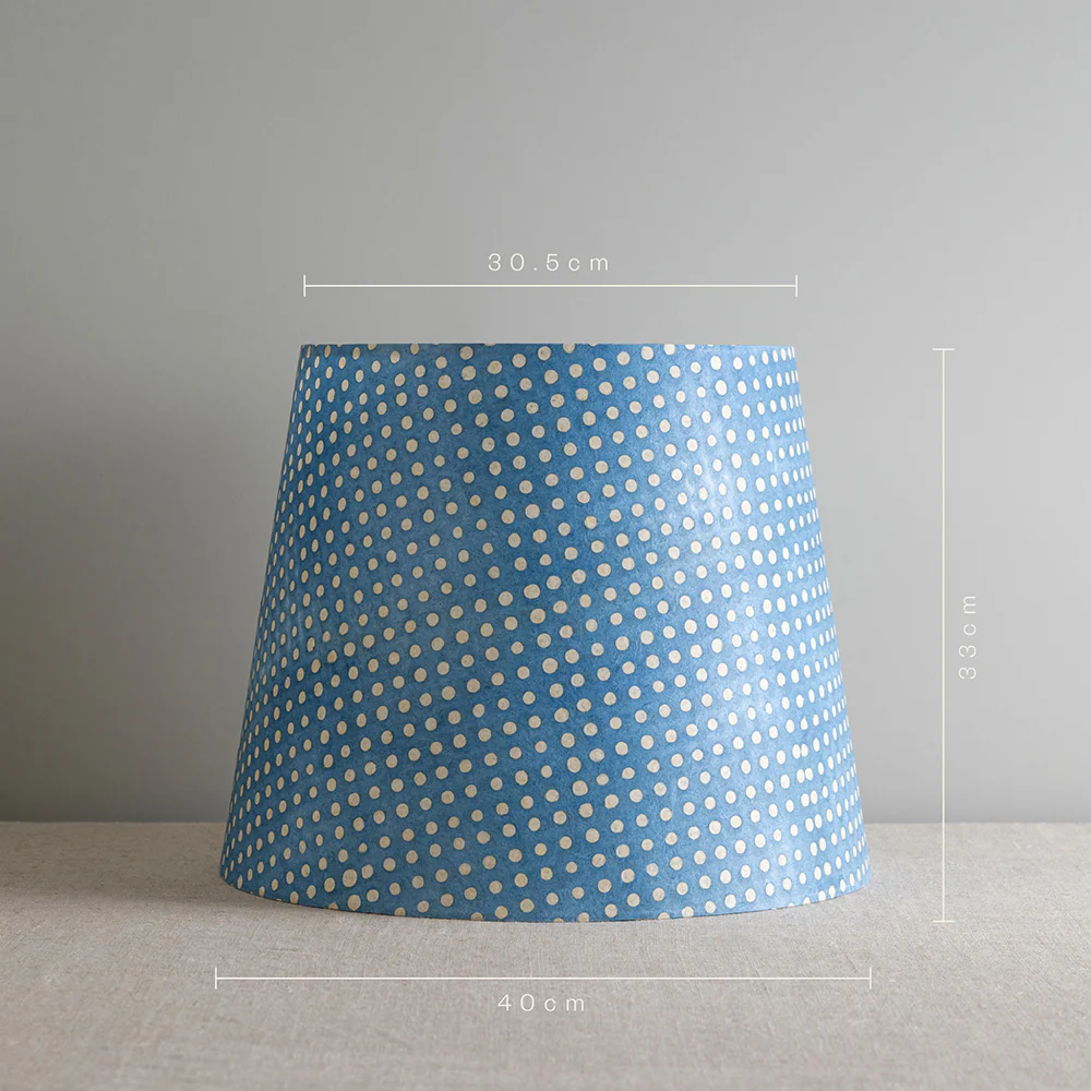 Humbug Straight Empire Batik Paper Lamp Shade in Dotty Sky Blue - Image 6