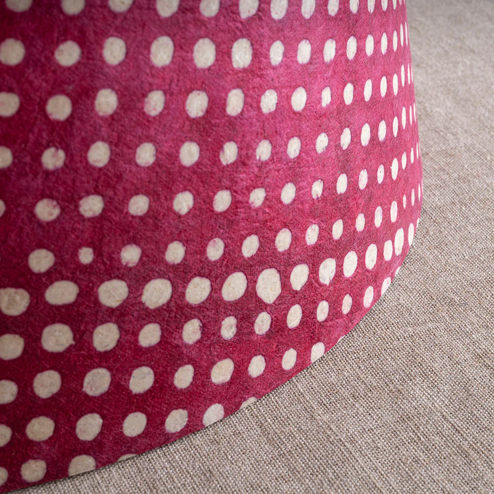 Humbug Straight Empire Batik Paper Lamp Shade in Dotty Maroon - Image 3