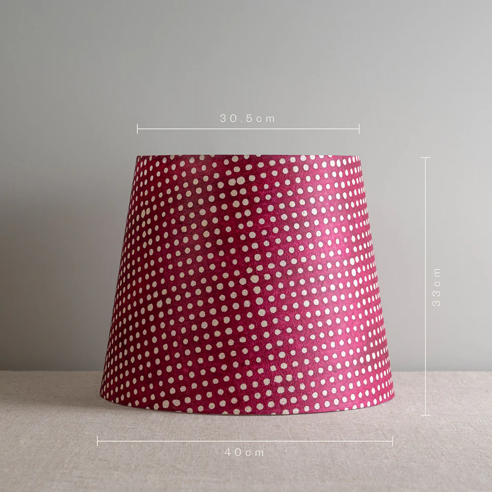 Humbug Straight Empire Batik Paper Lamp Shade in Dotty Maroon - Image 6