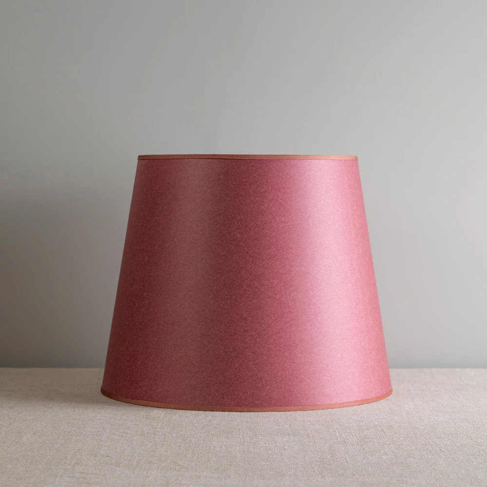 Humbug Straight Empire Paper Lampshade in Burgundy Paper with Pink Trim - Image 3
