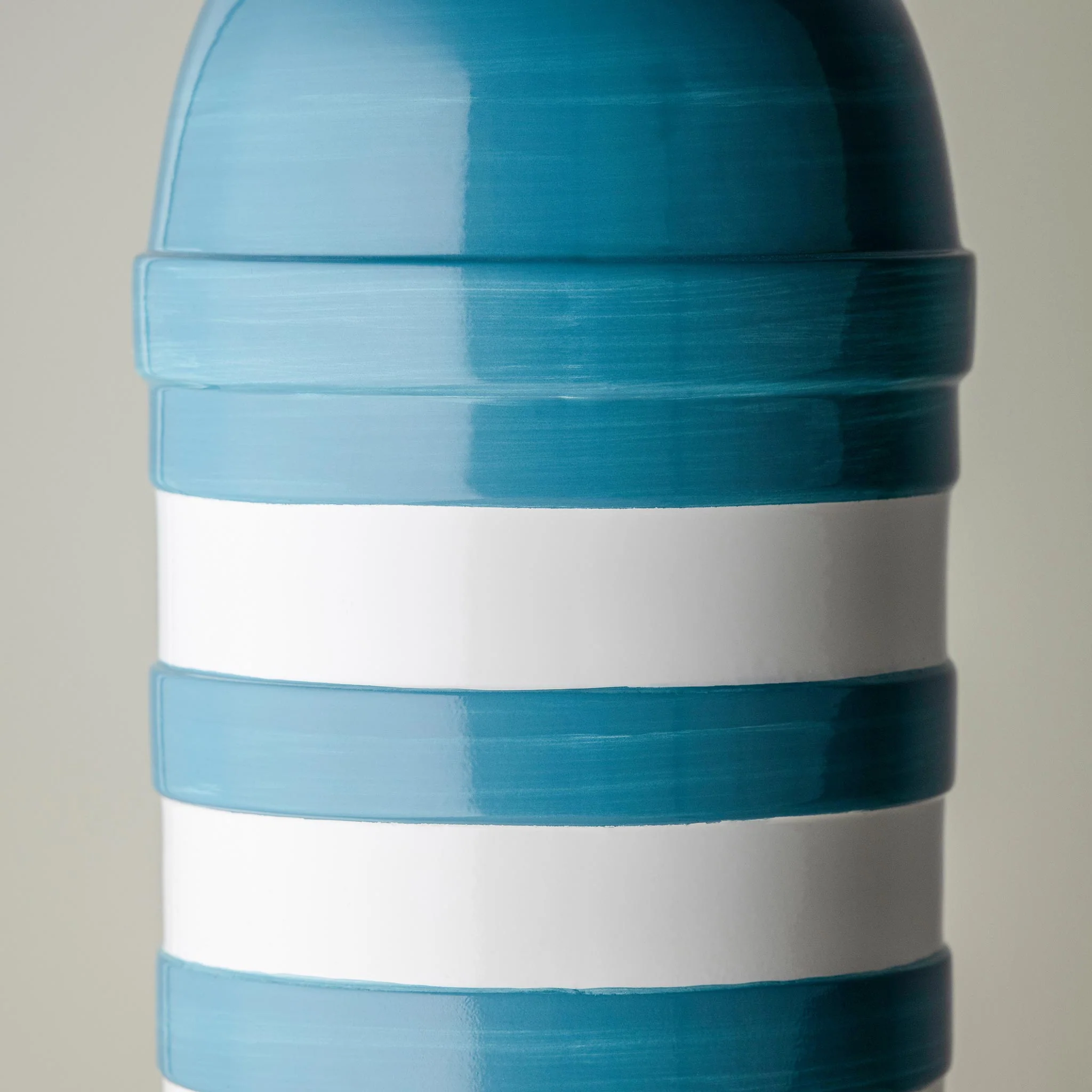 Humbug Striped Ceramic Table Lamp Base in Blue & Warm White - Image 6