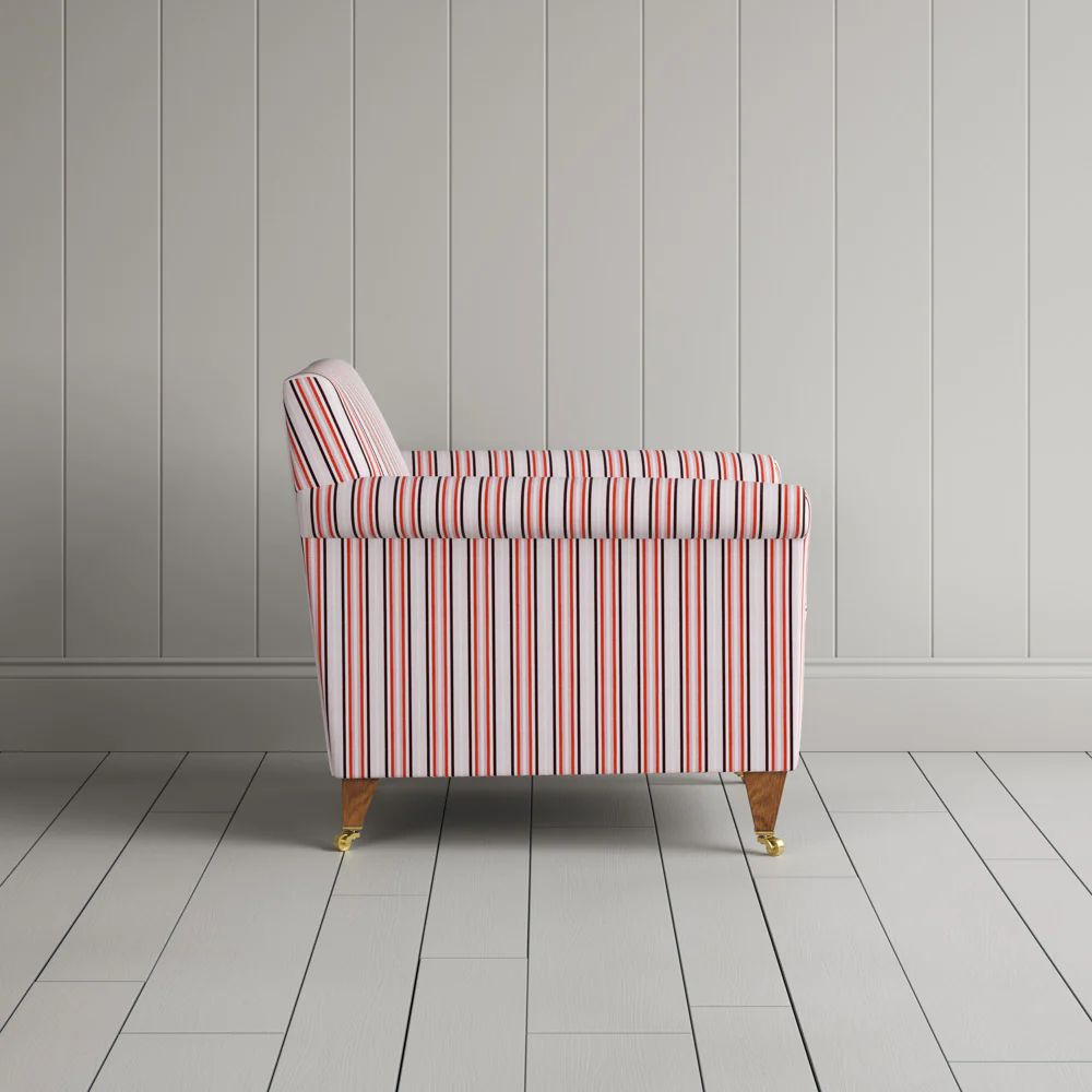 Idler Armchair in Slow Lane Cotton Linen, Berry - Image 6