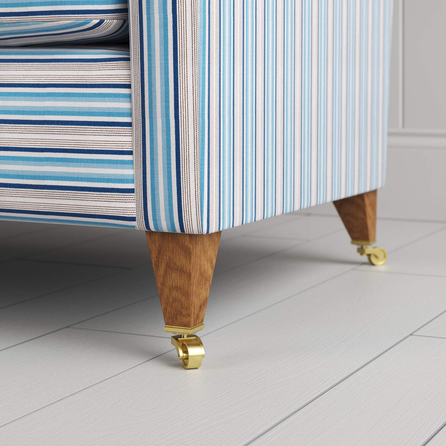 Idler Armchair in Slow Lane Cotton Linen, Blue - Image 5
