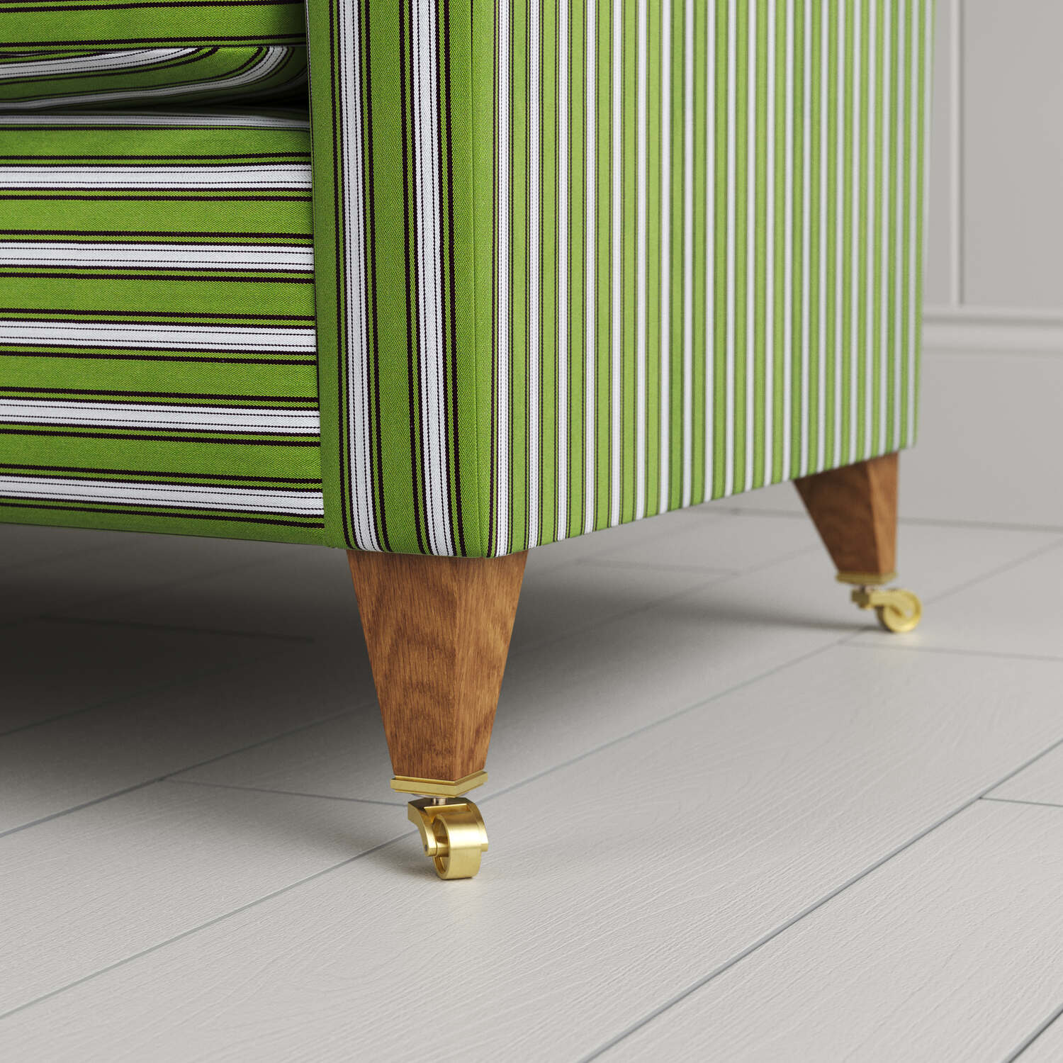 Idler Love Seat in Colonnade Cotton, Green and Wine - Image 6