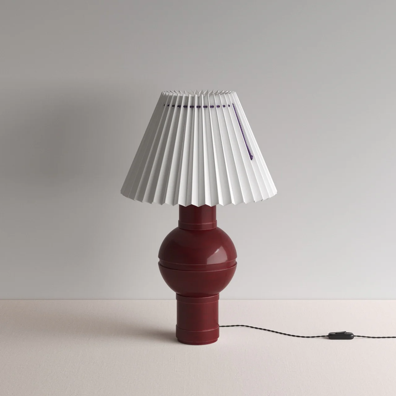 Orb Ceramic Table Lamp Base in Red - Image 8
