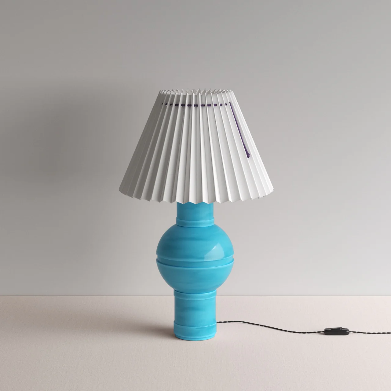 Orb Ceramic Table Lamp Base in Turquoise - Image 8