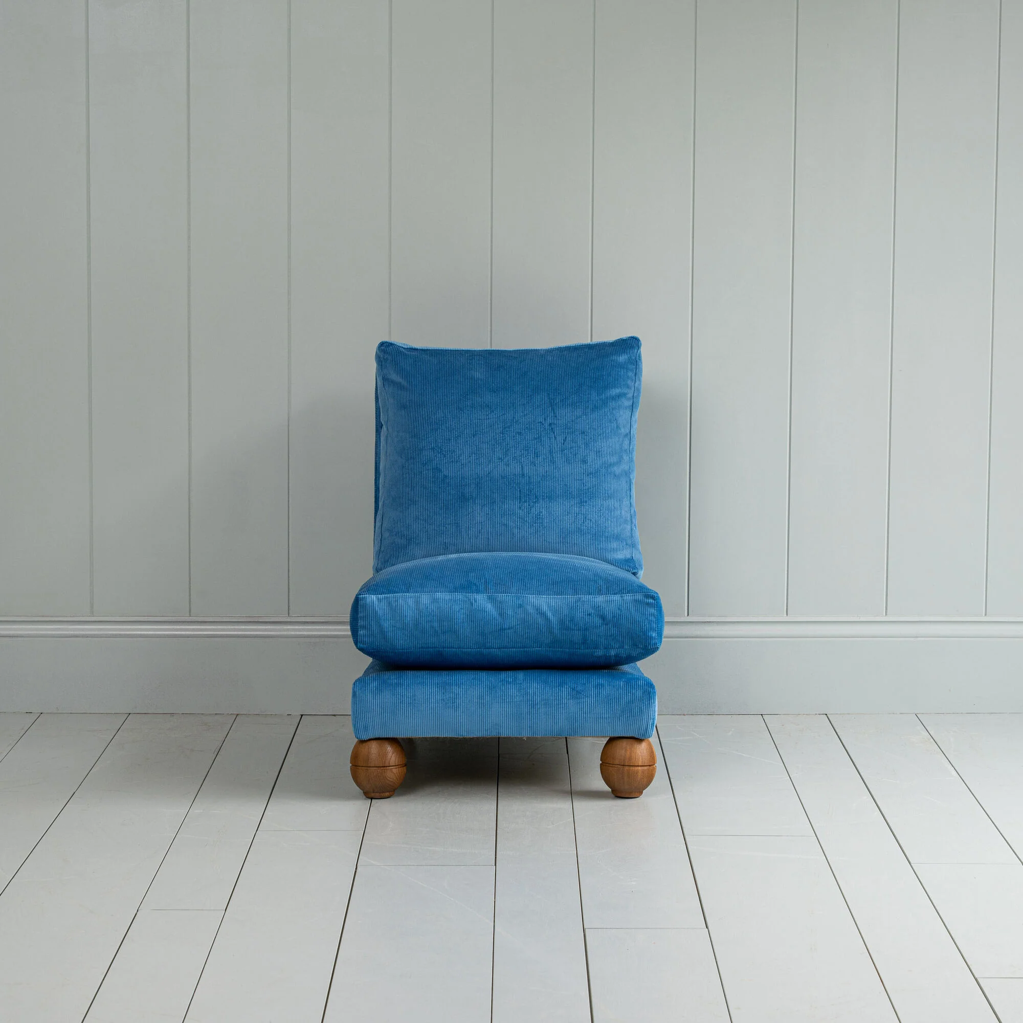 Perch Slipper Armchair in Classic Corduroy Harbour Blue - Image 2