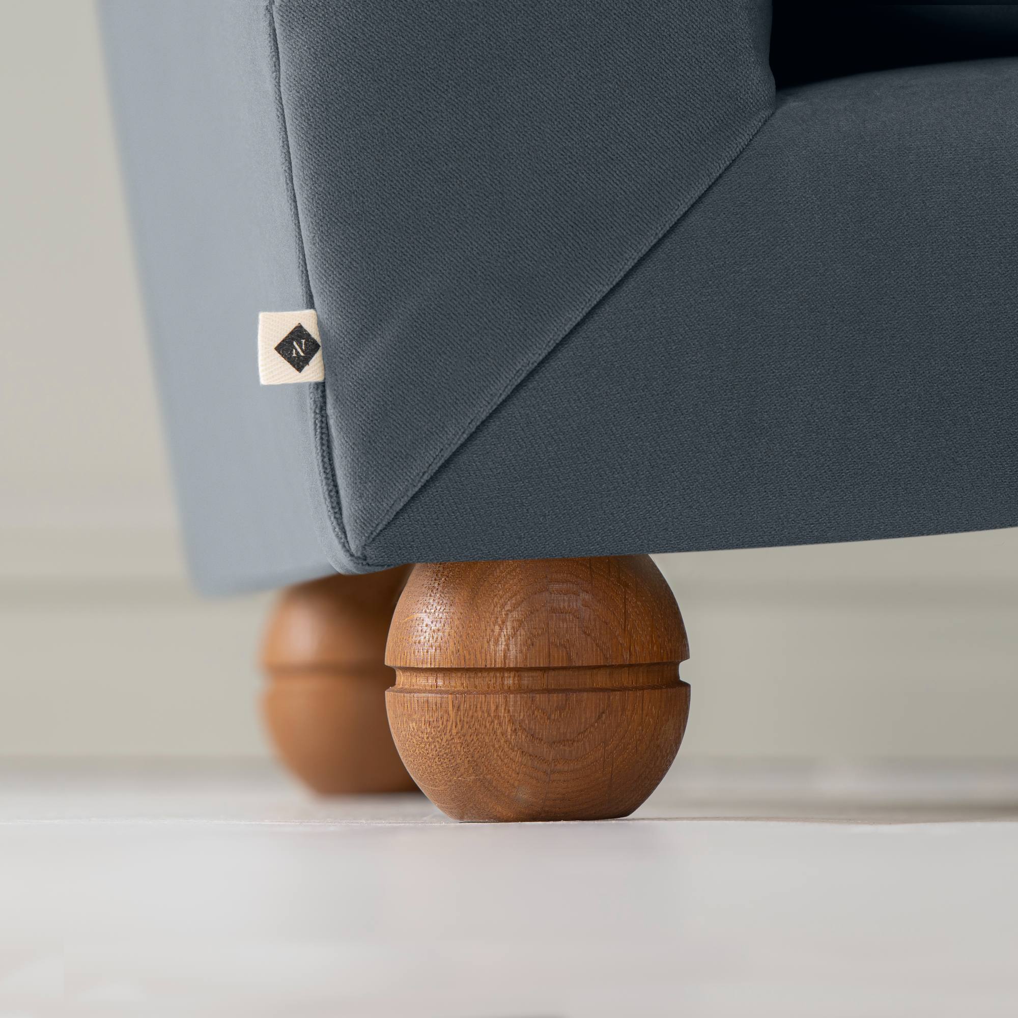 Perch Slipper Armchair in Classic Corduroy Harbour Blue - Image 4