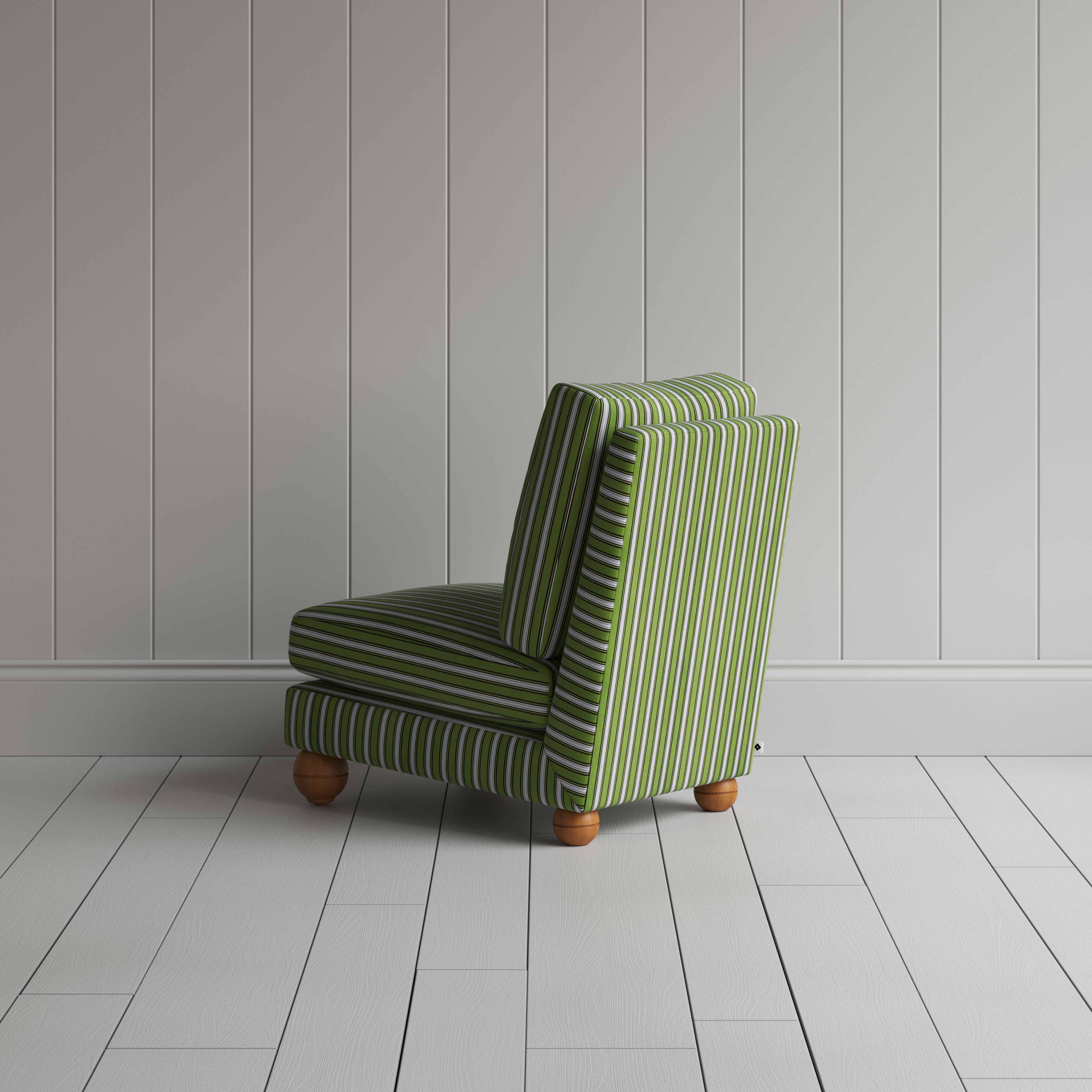 Perch Slipper Armchair in Colonnade Cotton, Green and Wine - Image 8