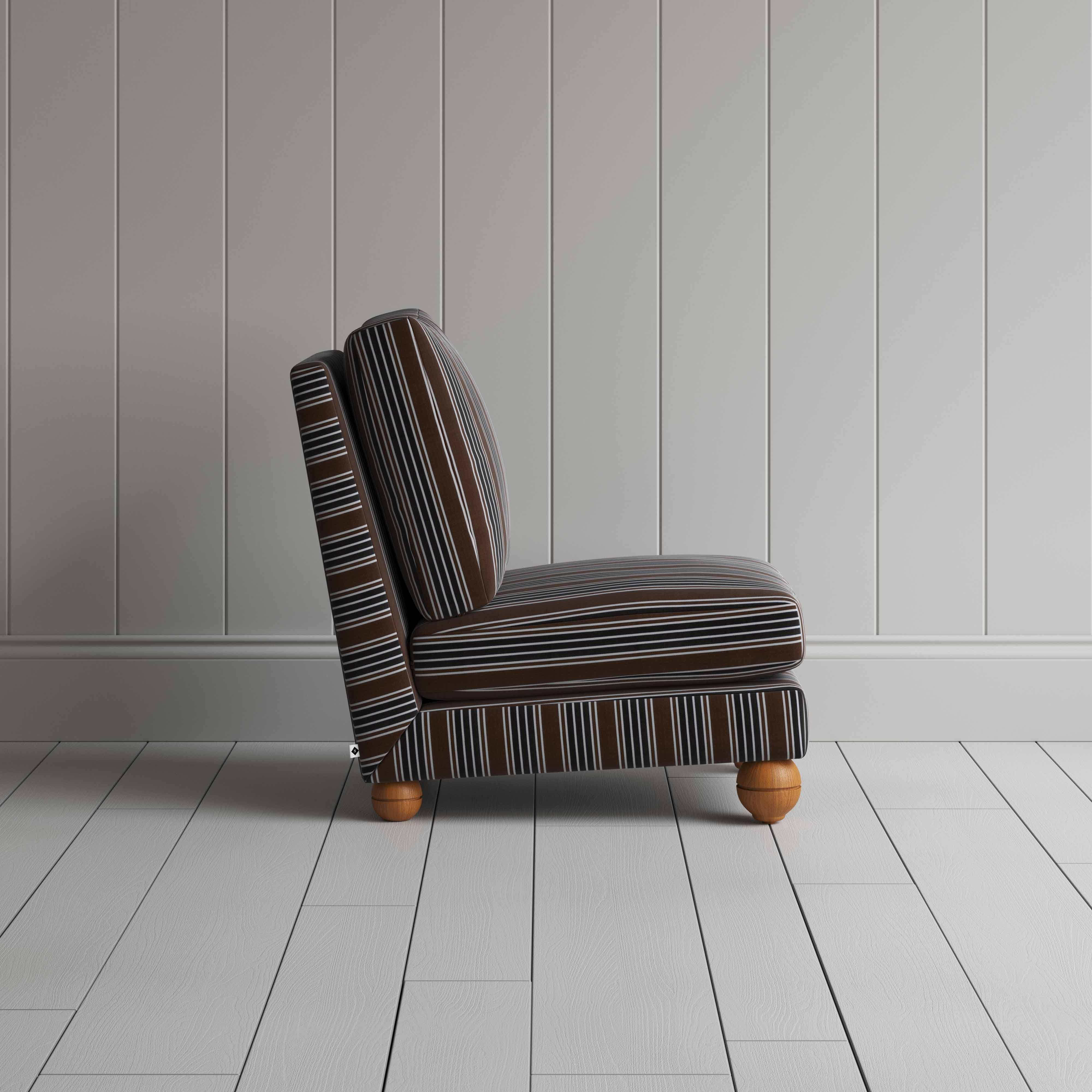 Perch Slipper Armchair in Regatta Cotton, Charcoal - Image 7