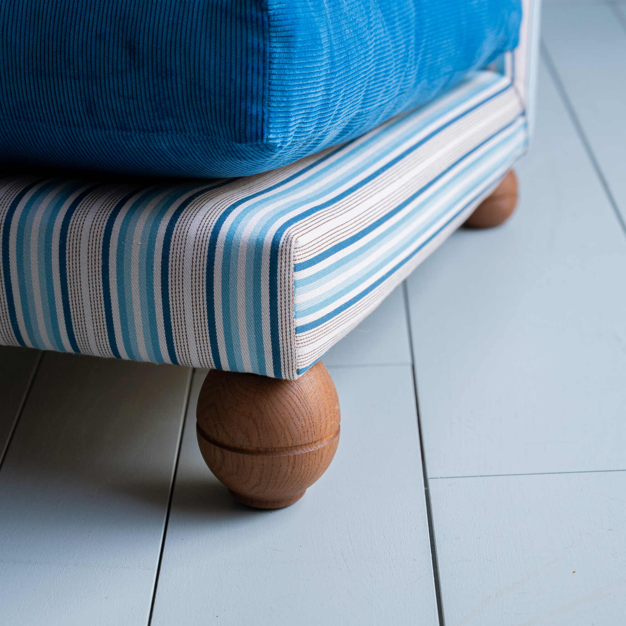 Perch Slipper Armchair in Slow Lane Blue Frame and Classic Corduroy Harbour Blue Seat - Image 5