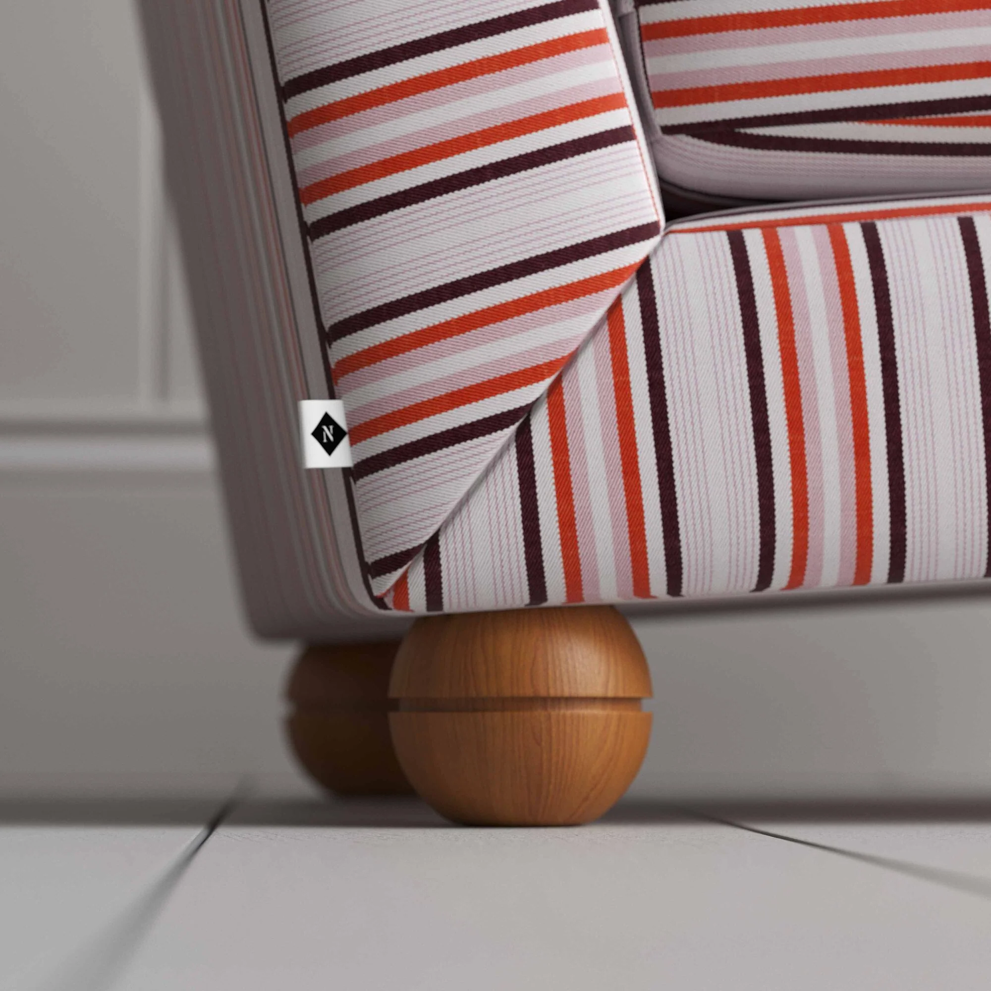 Perch Slipper Armchair in Slow Lane Cotton Linen, Berry - Image 5