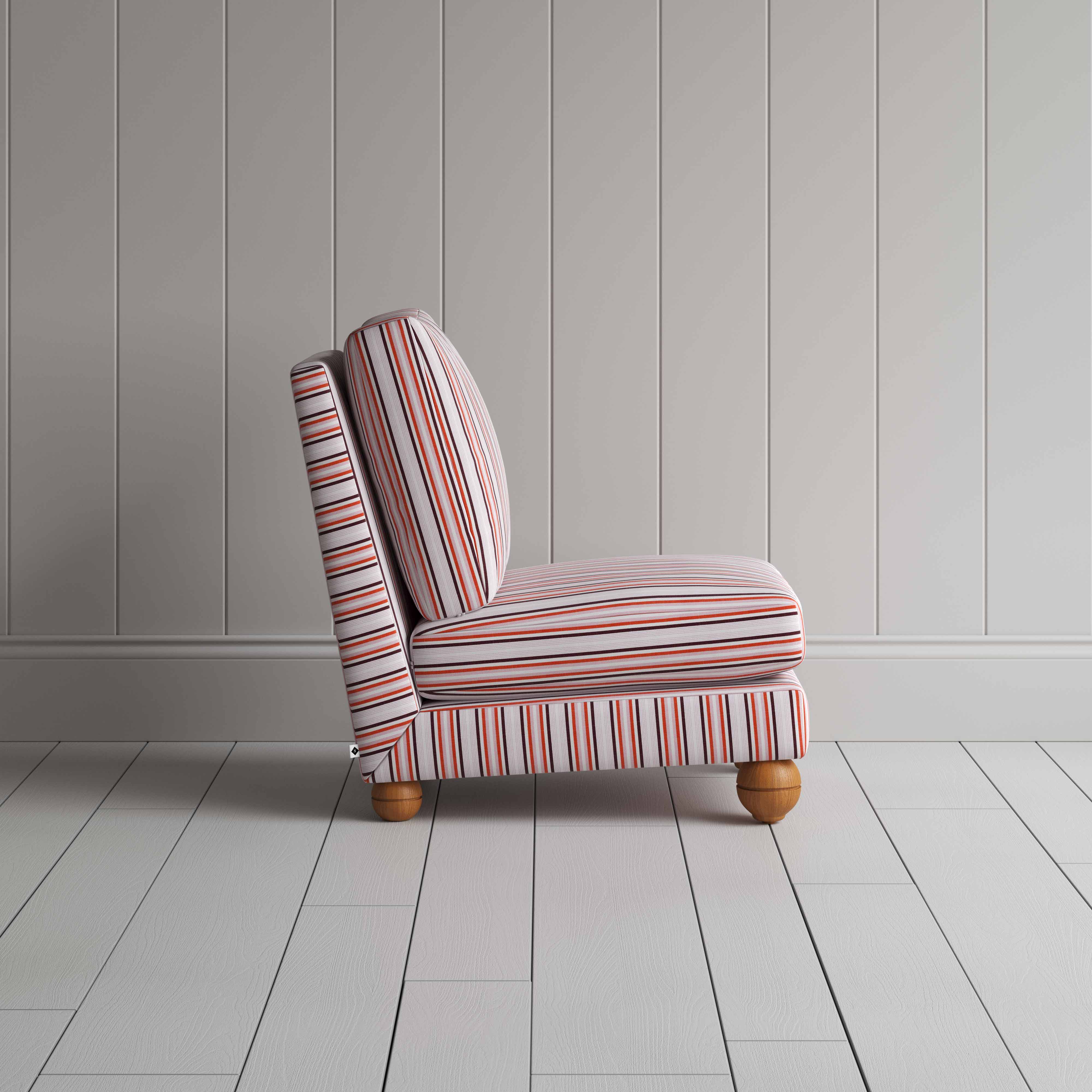 Perch Slipper Armchair in Slow Lane Cotton Linen, Berry - Image 7