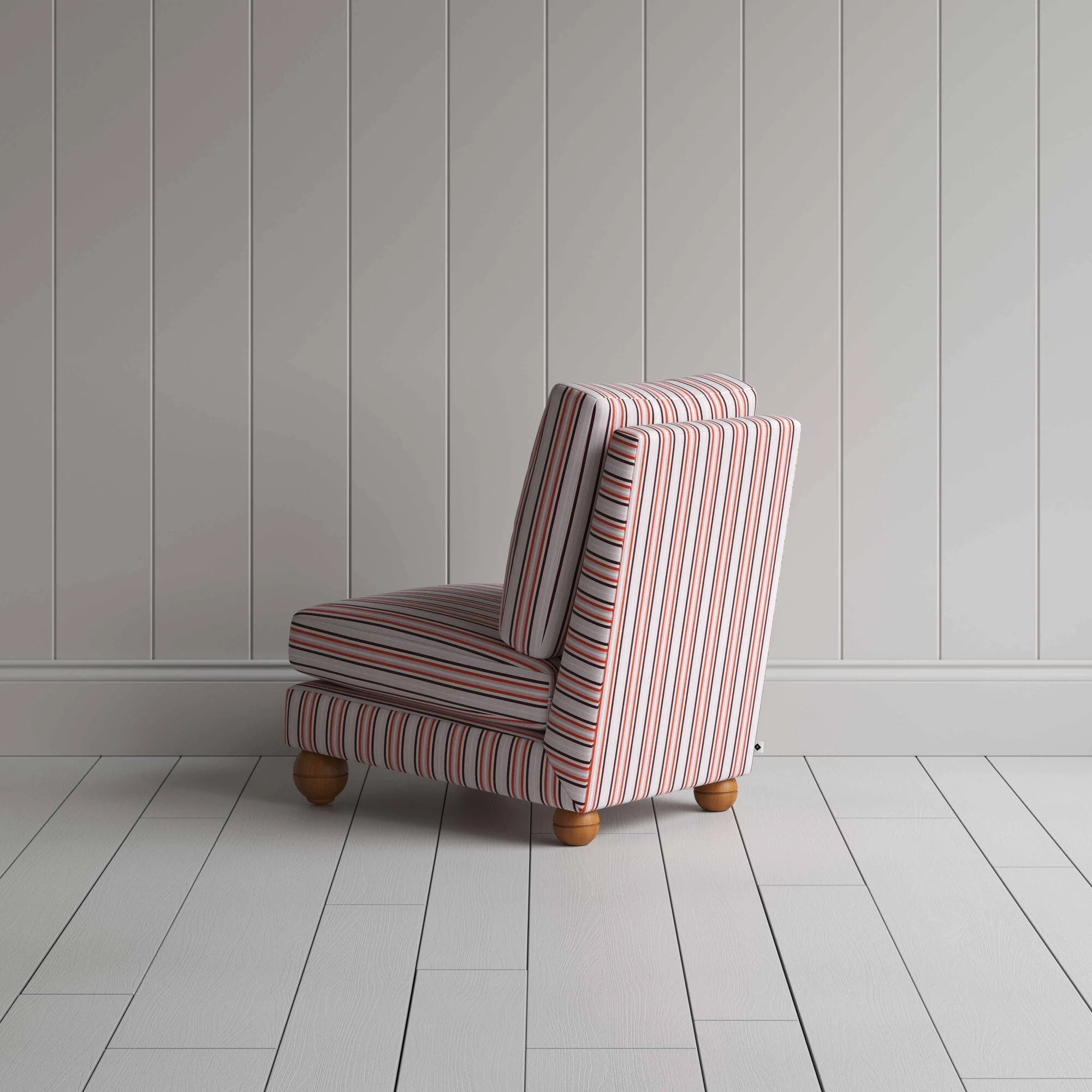 Perch Slipper Armchair in Slow Lane Cotton Linen, Berry - Image 8