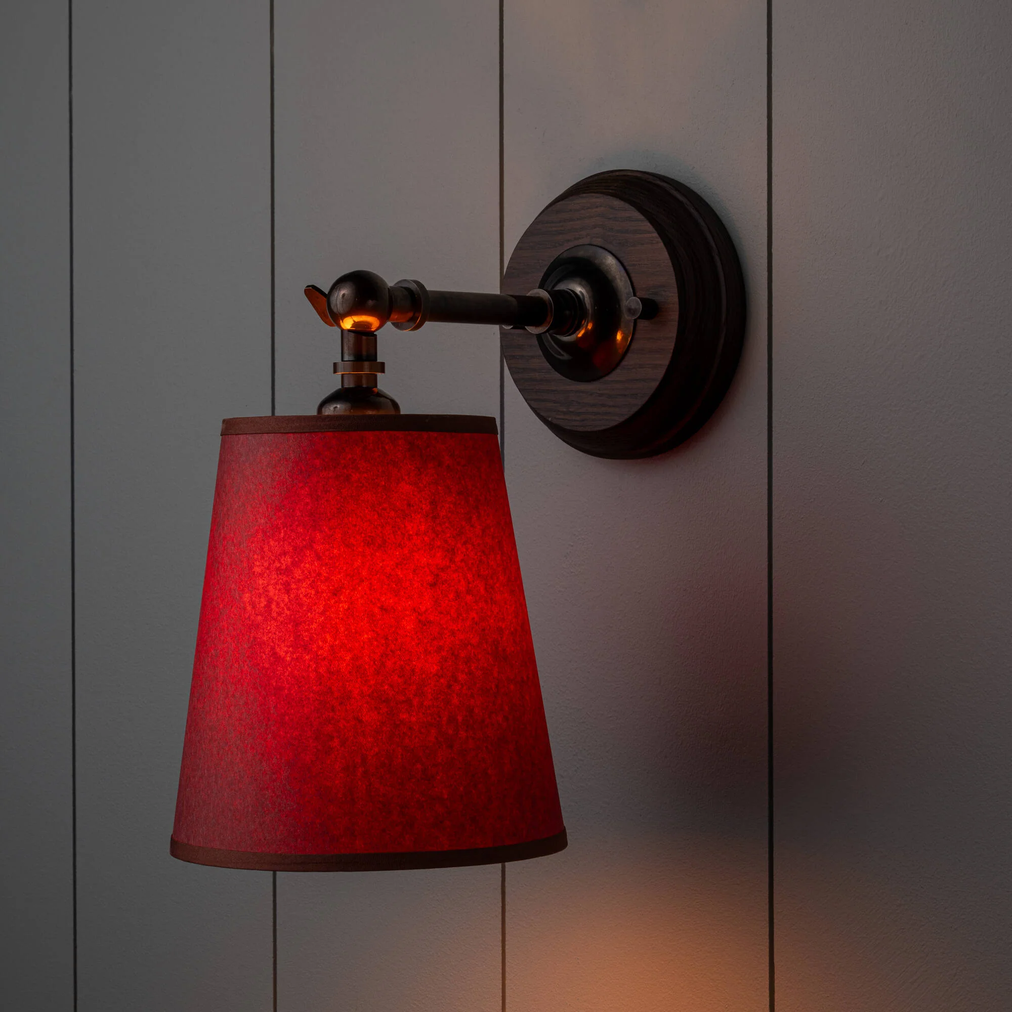 Picturesque Waxed Brass Wall Light with Wooden Sconce - Image 24