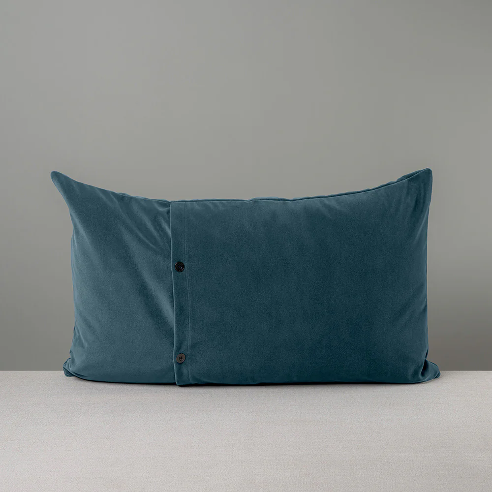 Rectangle Lollop Cushion in Intelligent Velvet, Aegean - Image 5