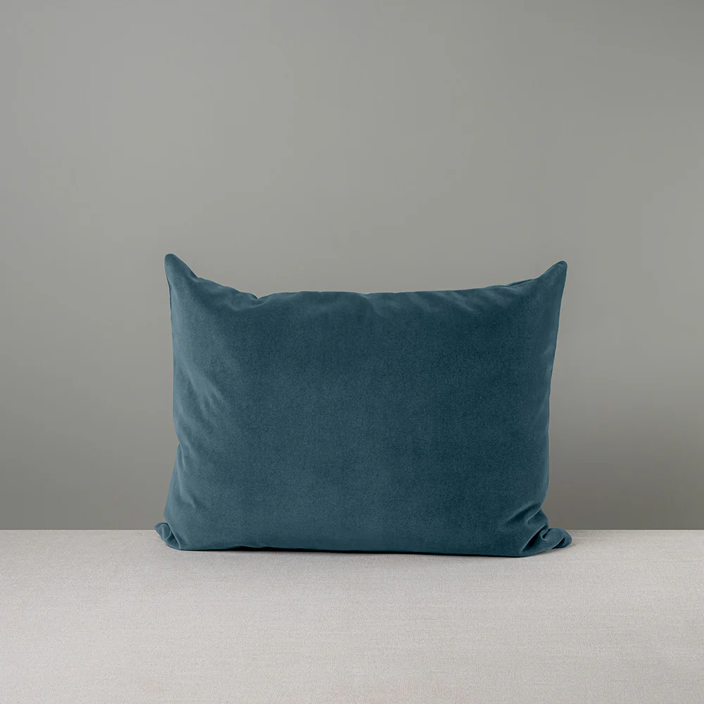 Rectangle Lollop Cushion in Intelligent Velvet, Aegean - Image 6