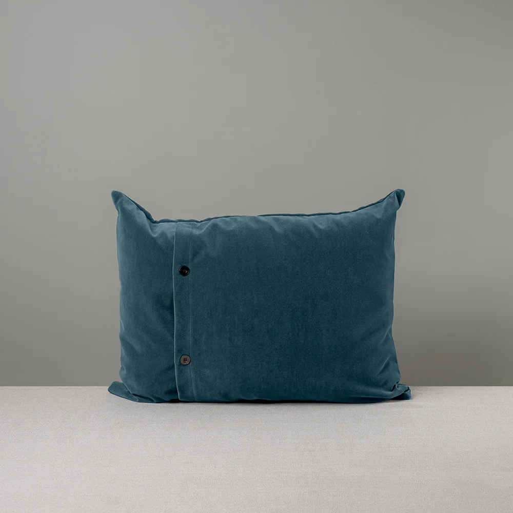 Rectangle Lollop Cushion in Intelligent Velvet, Aegean - Image 7