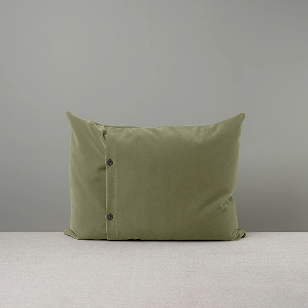 Rectangle Lollop Cushion in Intelligent Velvet, Green Tea - Image 7